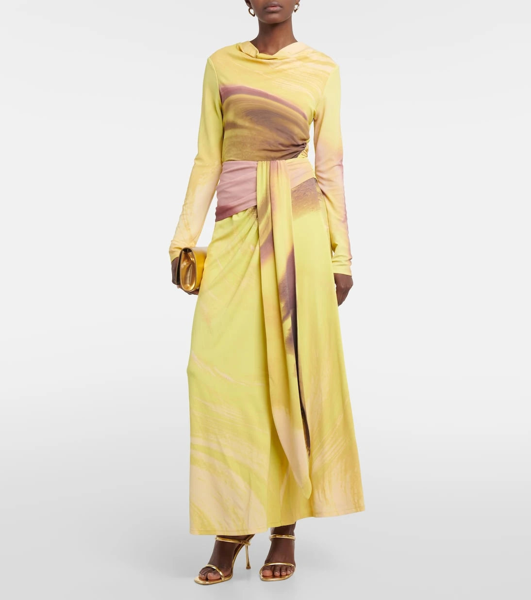 Simkhai - Anika printed draped midi skirt
