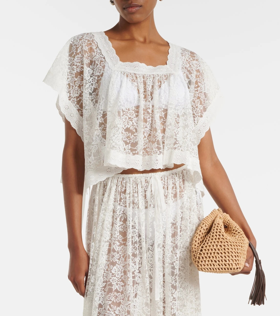 Dôen - Vennette cropped lace top