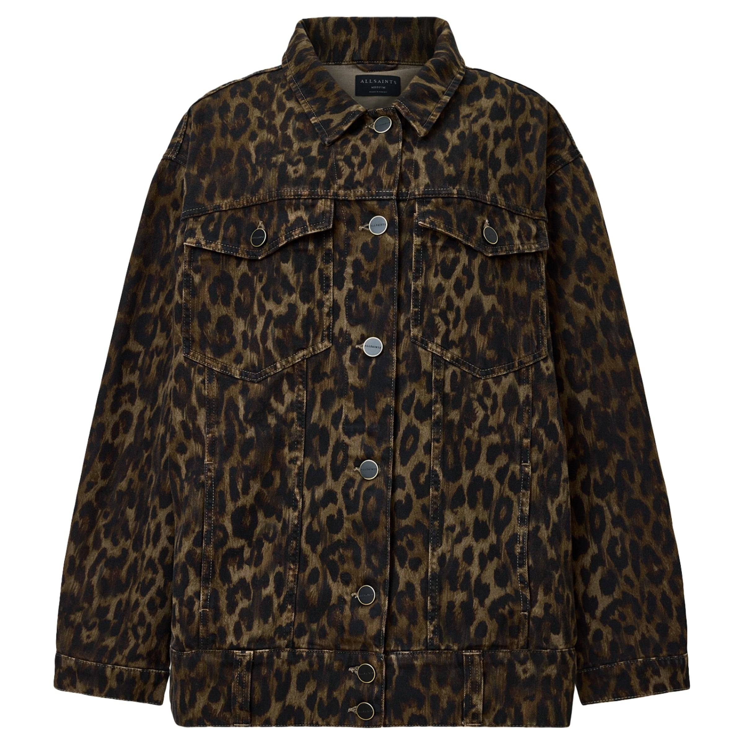 Brown Leopard Print Willow Denim Jacket
