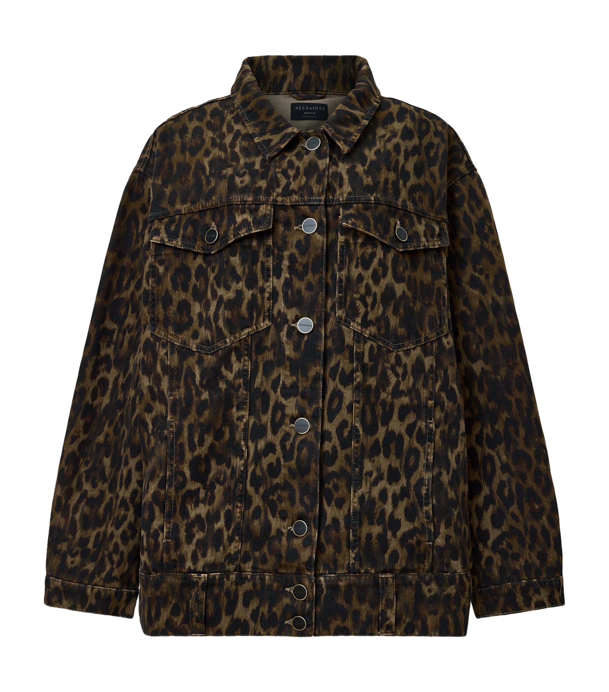 Brown Leopard Print Willow Denim Jacket