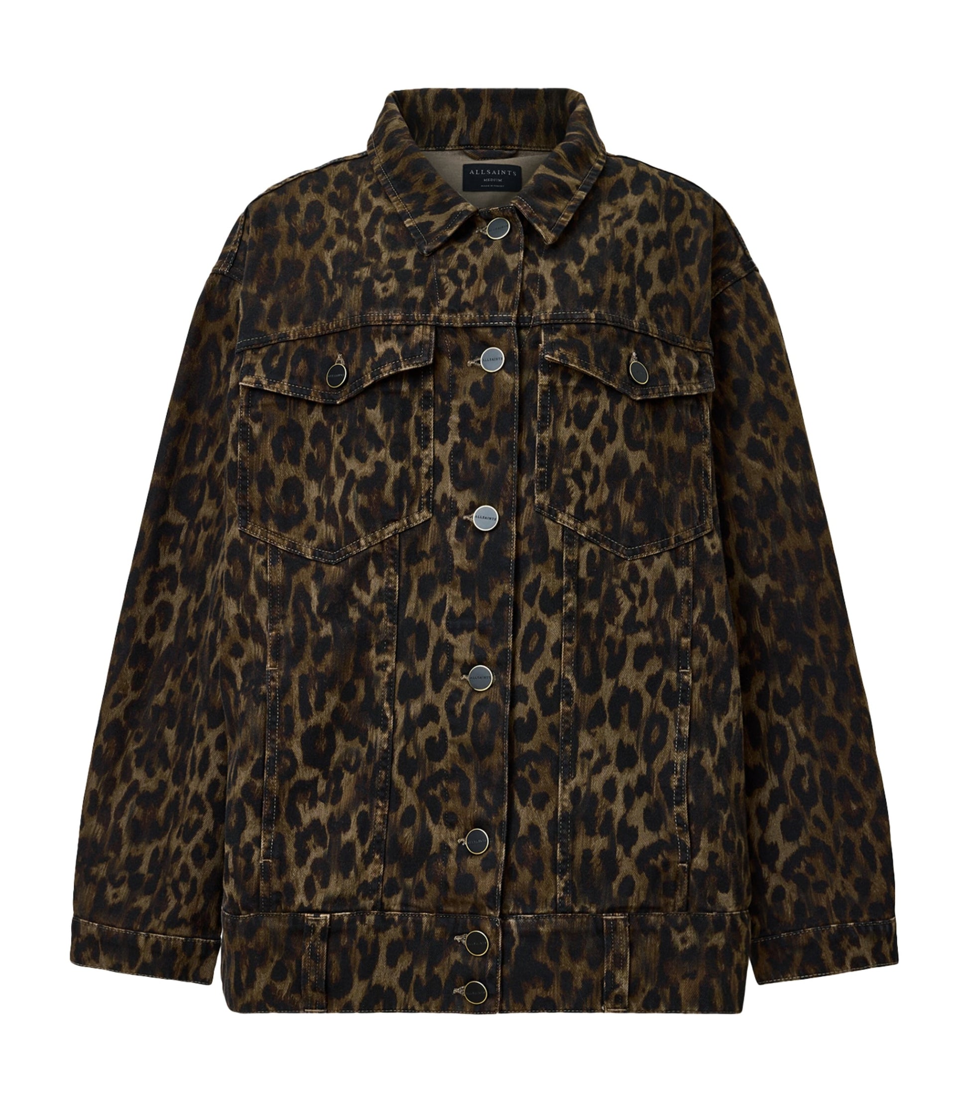 Brown Leopard Print Willow Denim Jacket