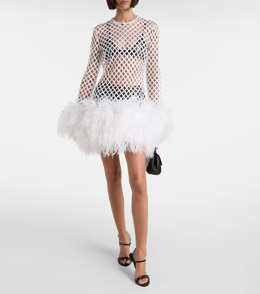 Dolce&Gabbana - Feather-trimmed sequined minidress