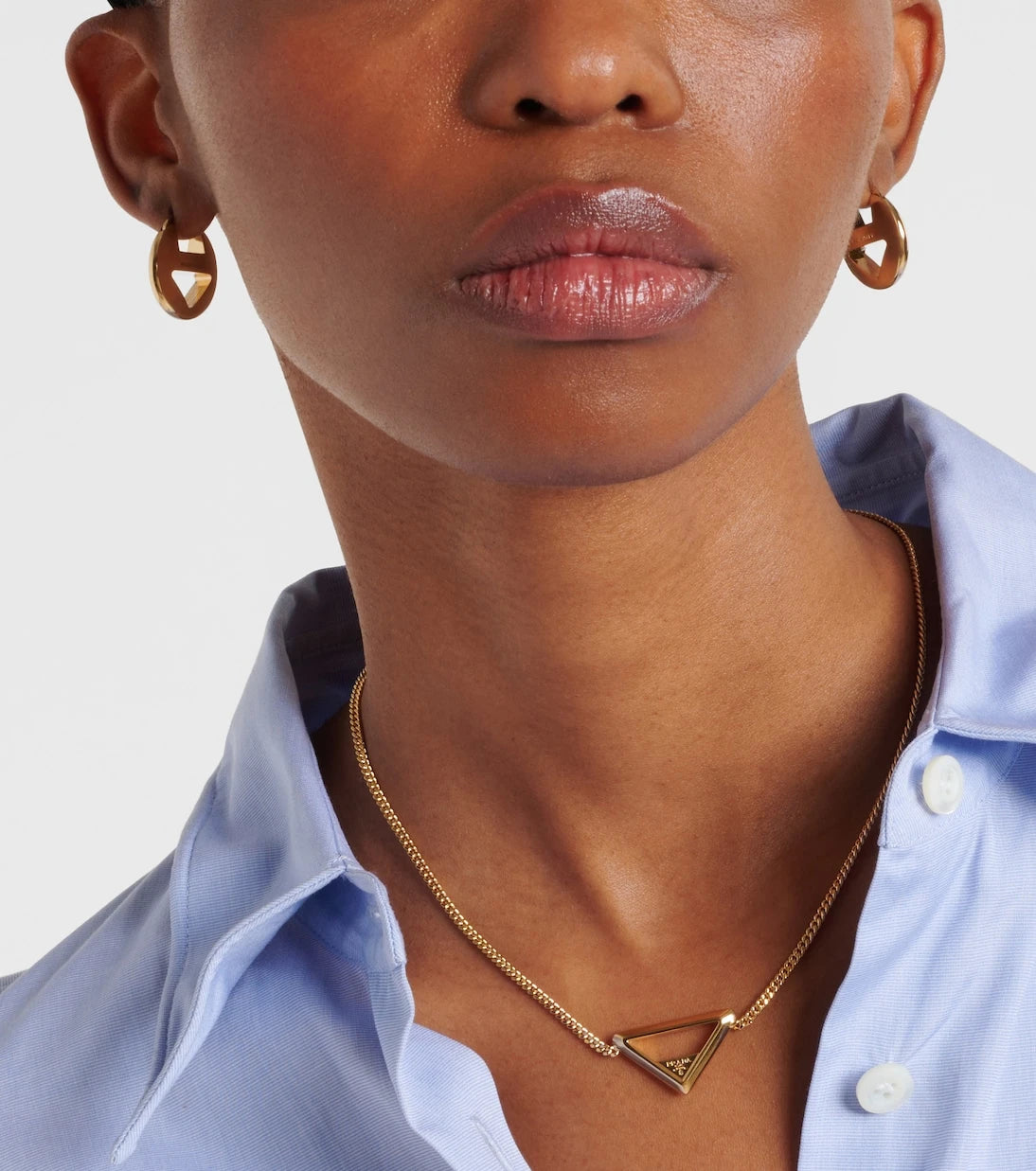 Prada - Cutout logo earrings