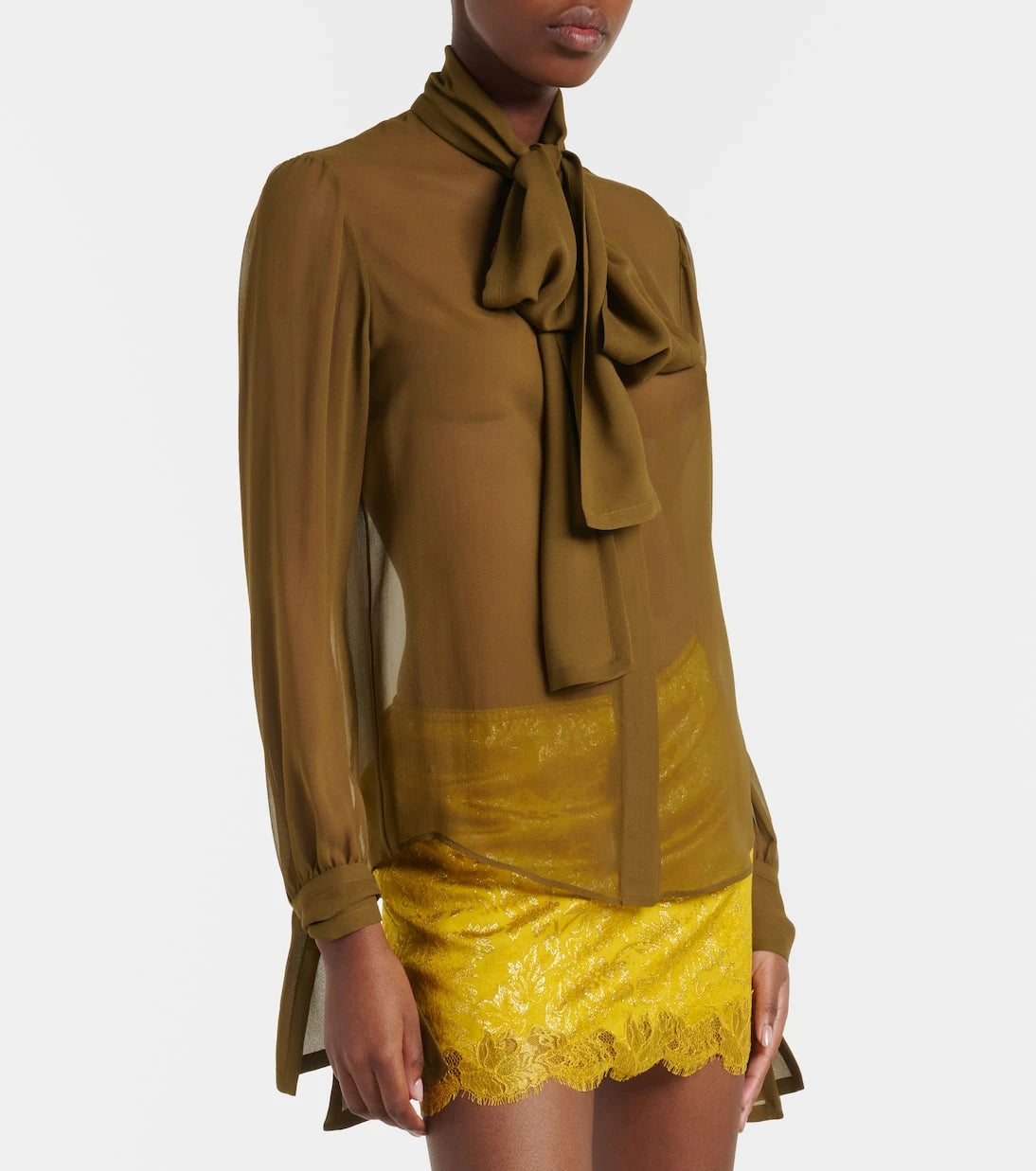 Saint Laurent - Tie-neck silk blouse