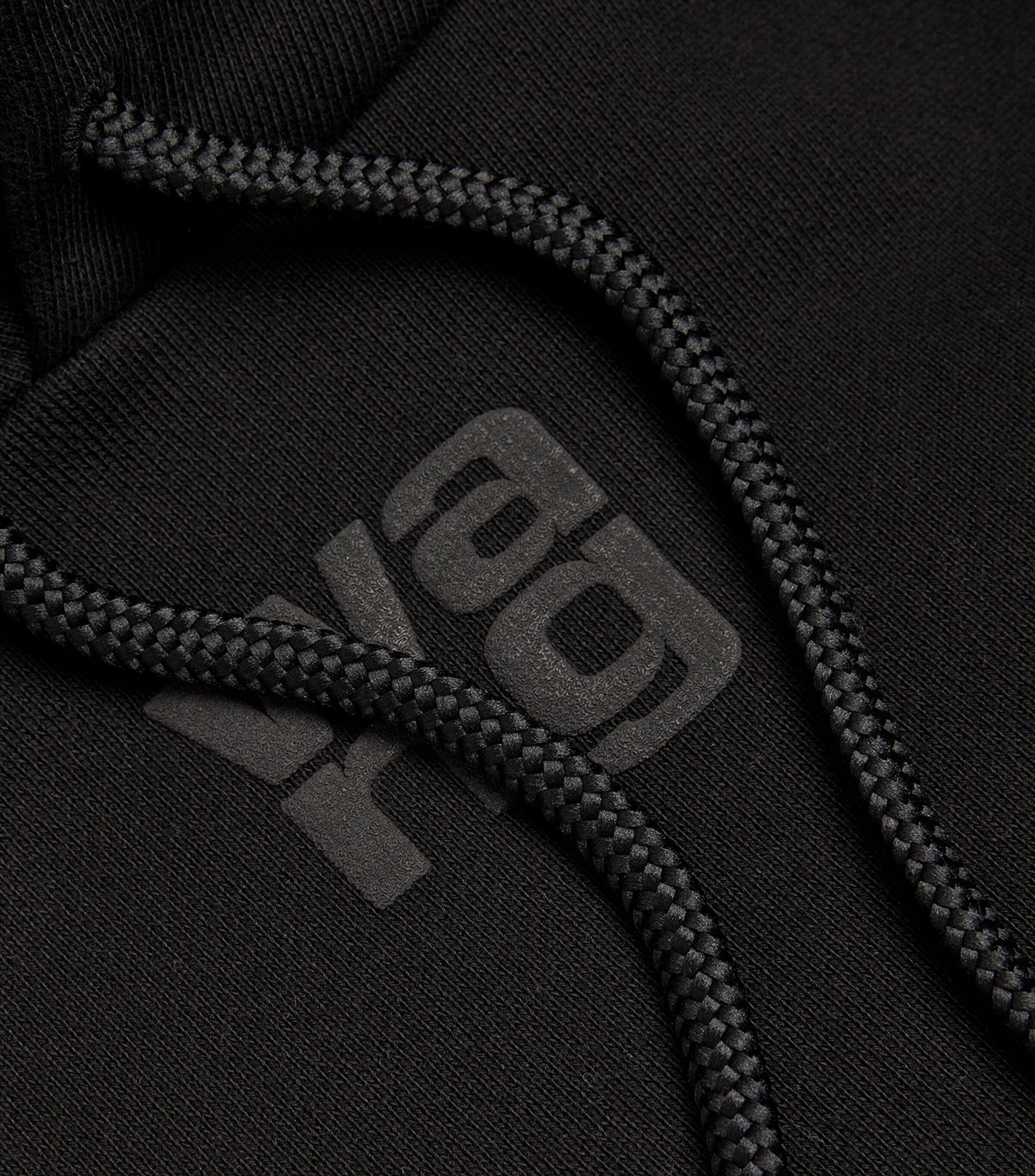 Black Cotton Logo Hoodie