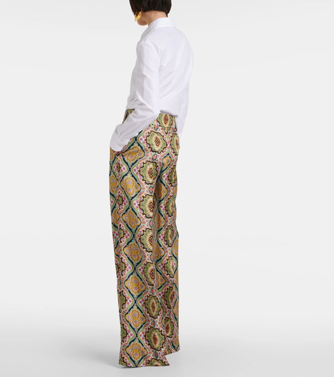 Etro - Printed silk wide-leg pants