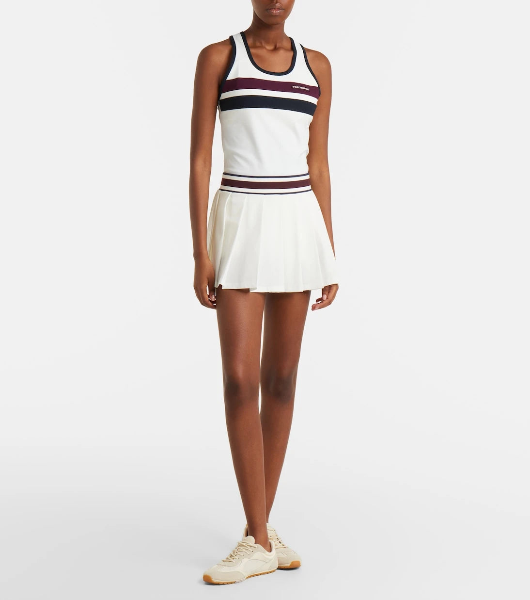 Tory Burch - Striped pleated tennis skirt
