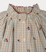 Cotton Embroidered Check Blouse (4-8 Years)