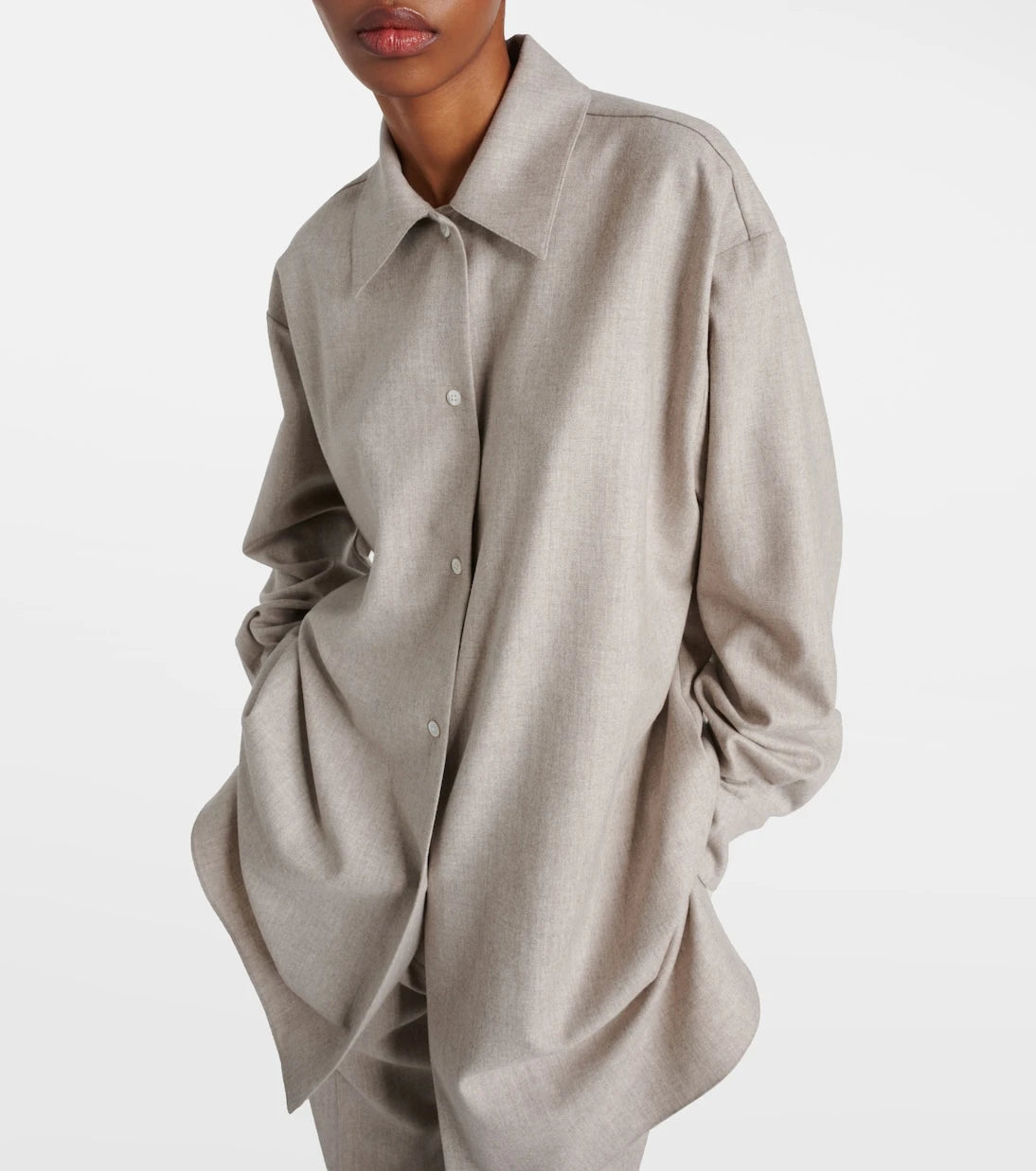 The Row - Komako wool and cashmere shirt
