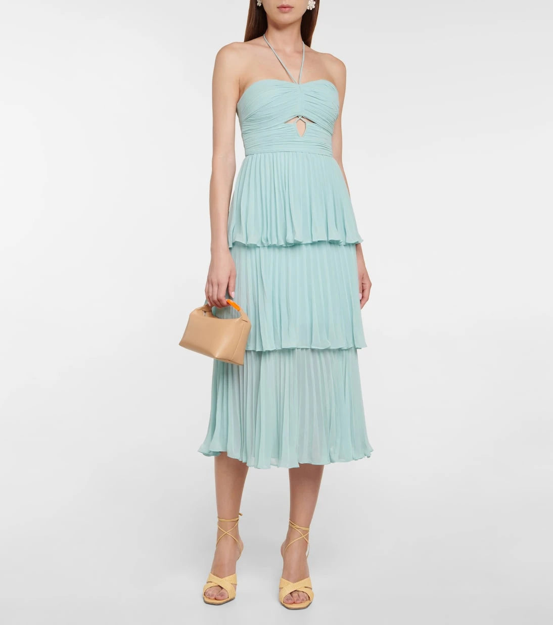 Self-Portrait - Cutout halterneck midi dress