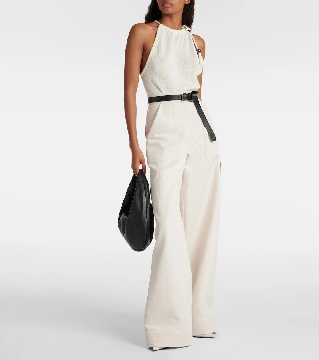 Max Mara - Moriana halterneck linen top and hat set