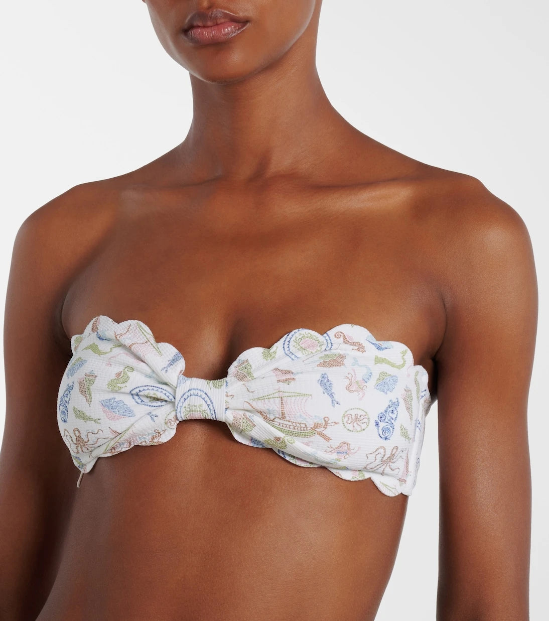 Marysia - Antibes scalloped bandeau bikini top