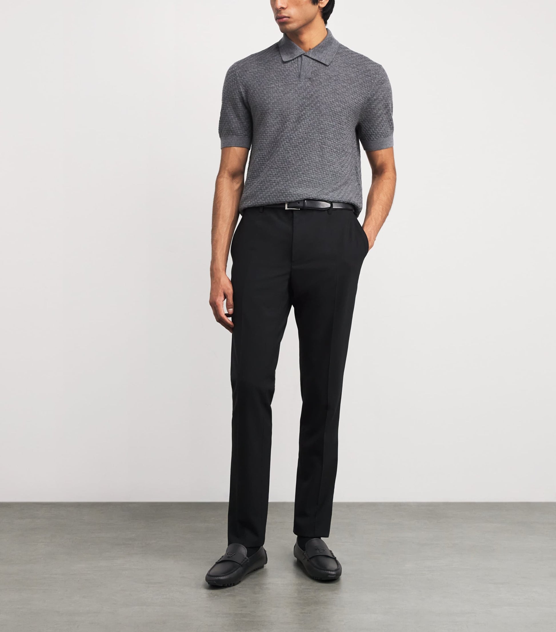 Saffiano Leather Driving Loafers