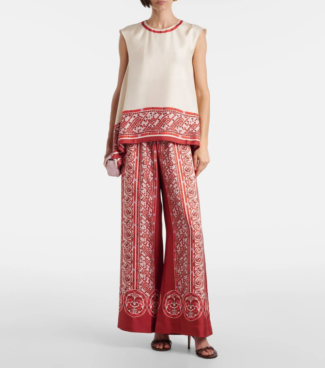 La DoubleJ - Printed silk twill palazzo pants