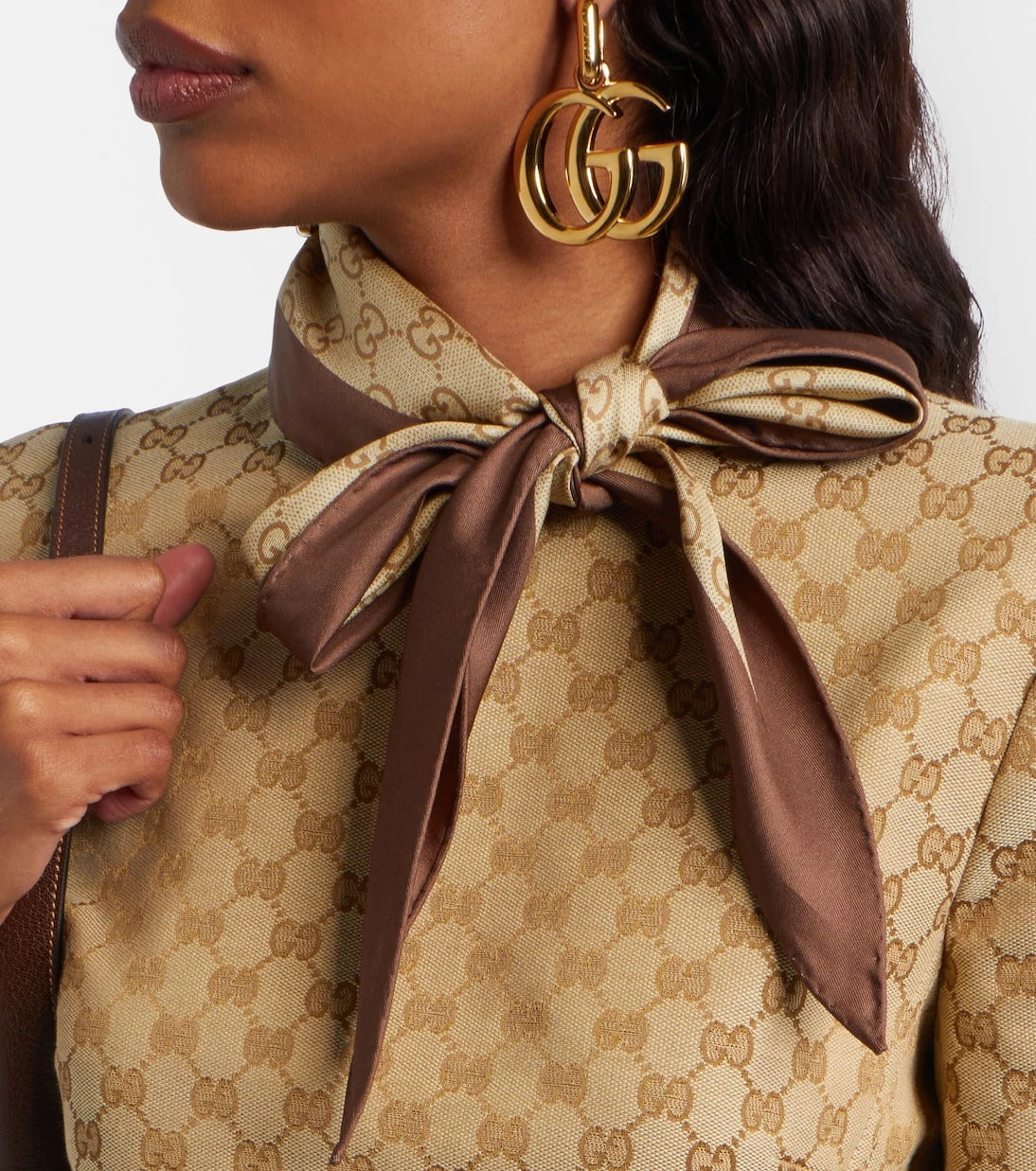 Gucci - GG printed silk twill scarf