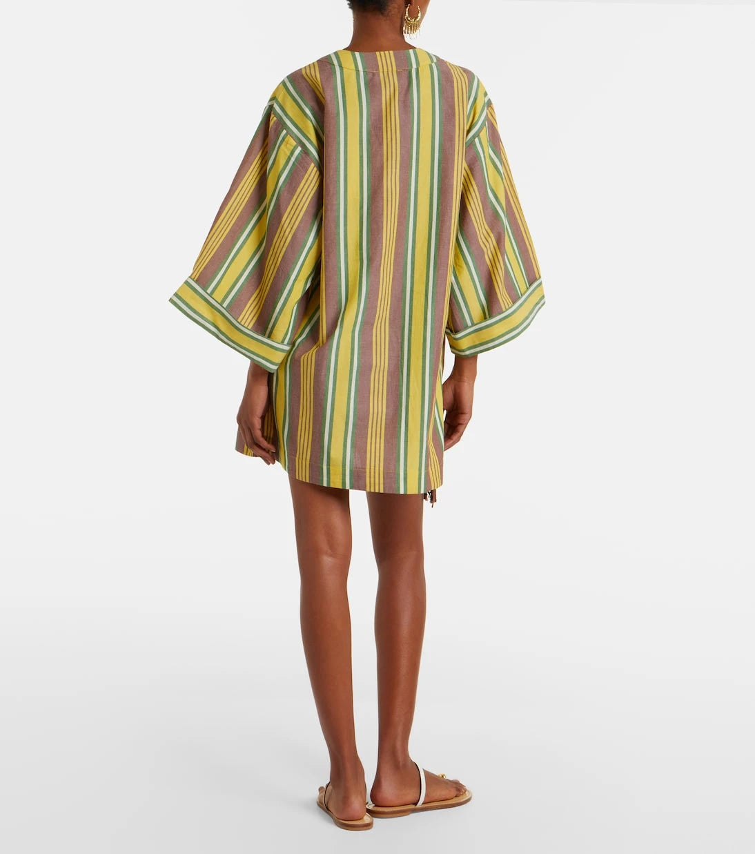 Alémais - Clover embroidered striped cotton minidress