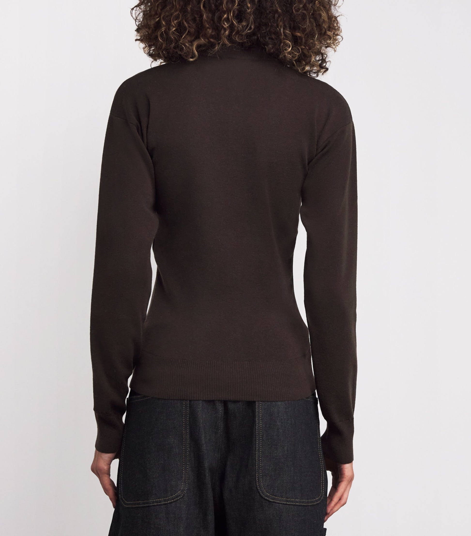 Purple Wool Collared Cardigan