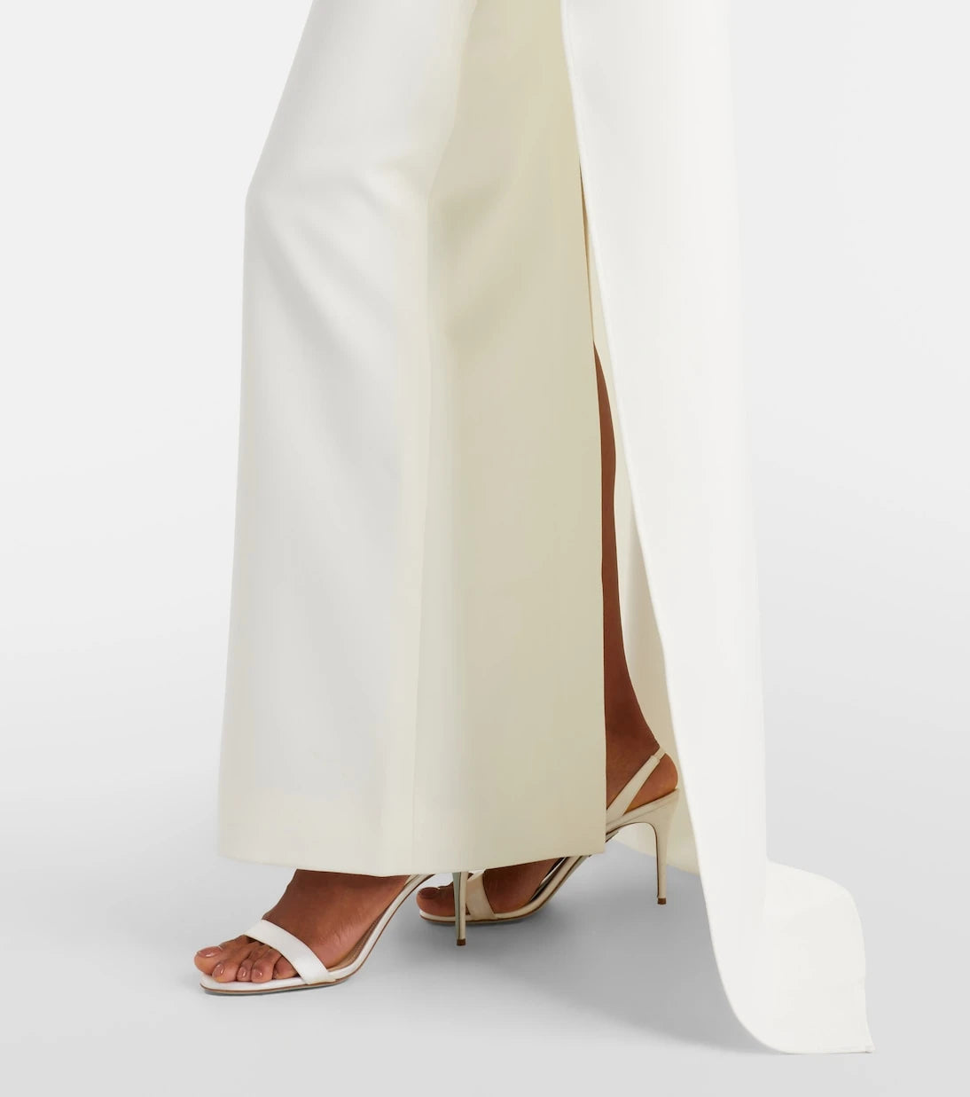 Roland Mouret - Crystal-embellished caped crêpe gown