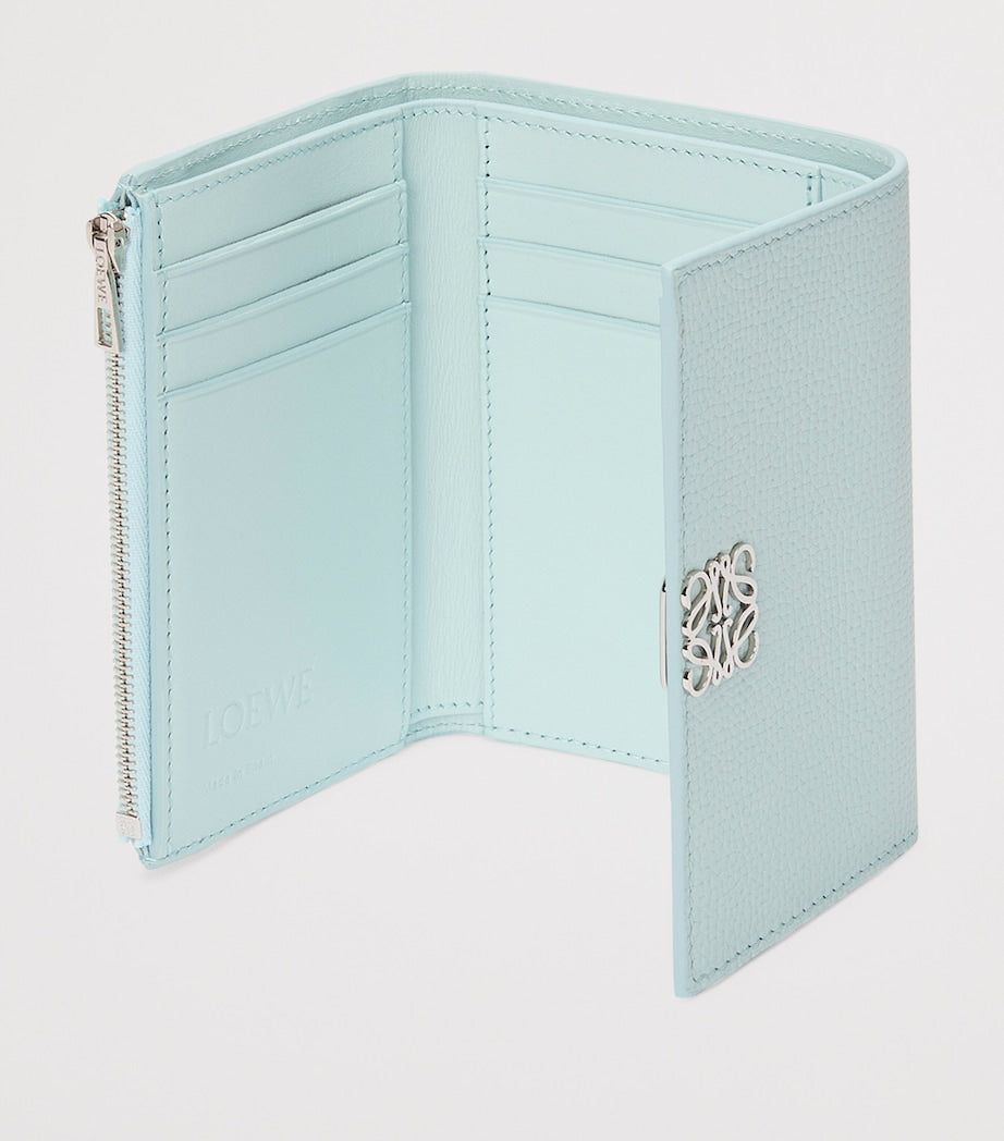 Blue Small Leather Anagram Wallet