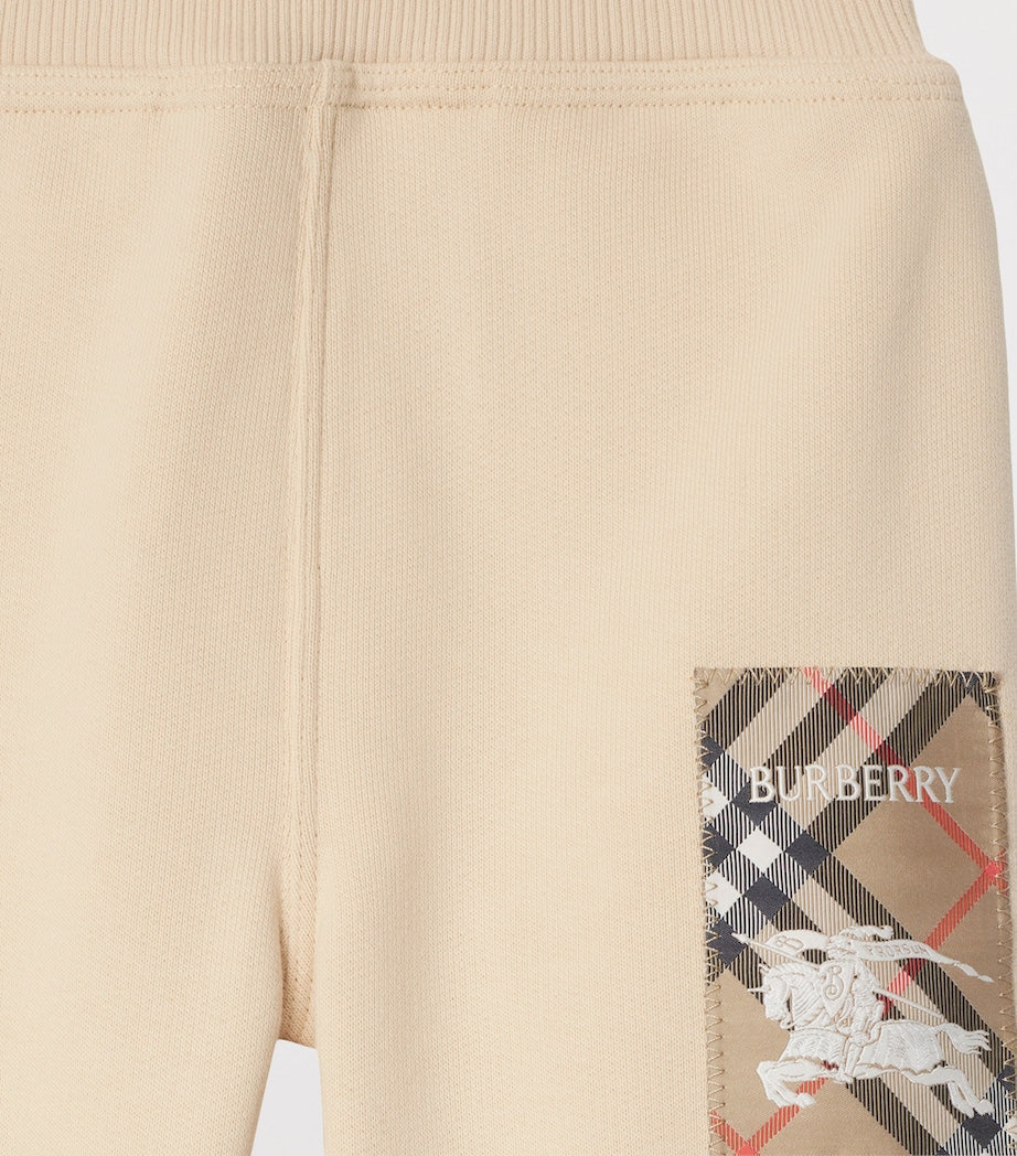 Burberry Kids Cotton Check-Label Sweatpants (6-24 Months)