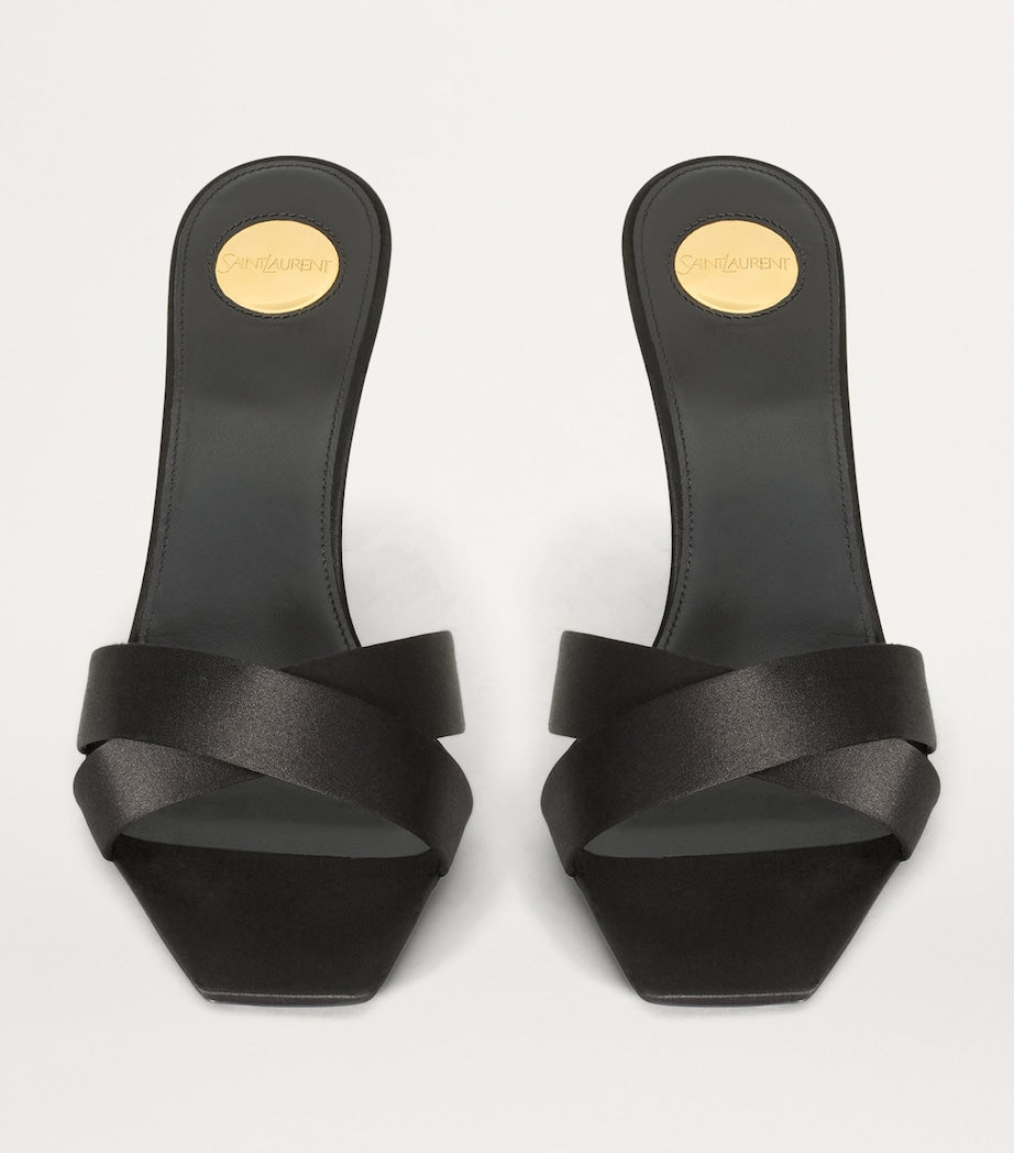 Saint Laurent Black Silk Opyum Mules 85
