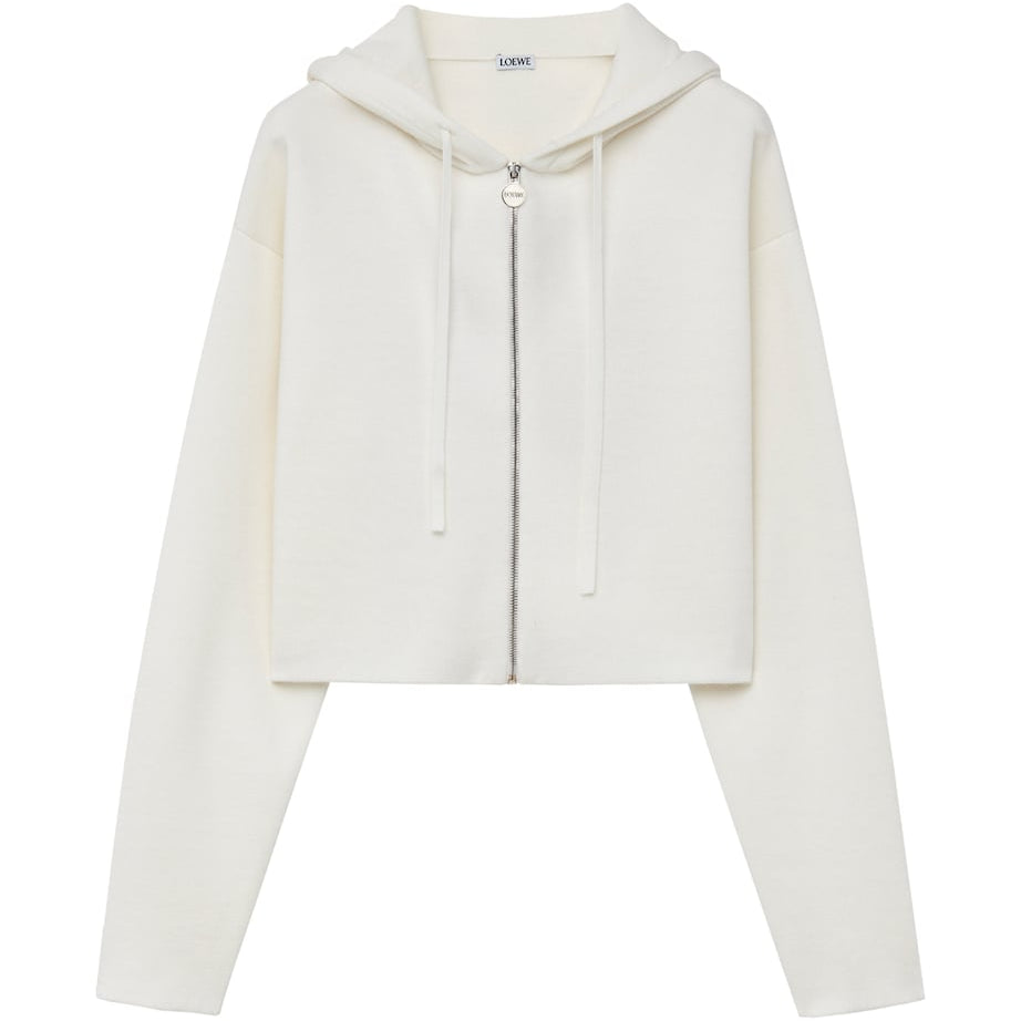 White Anagram Zip-Up Hoodie
