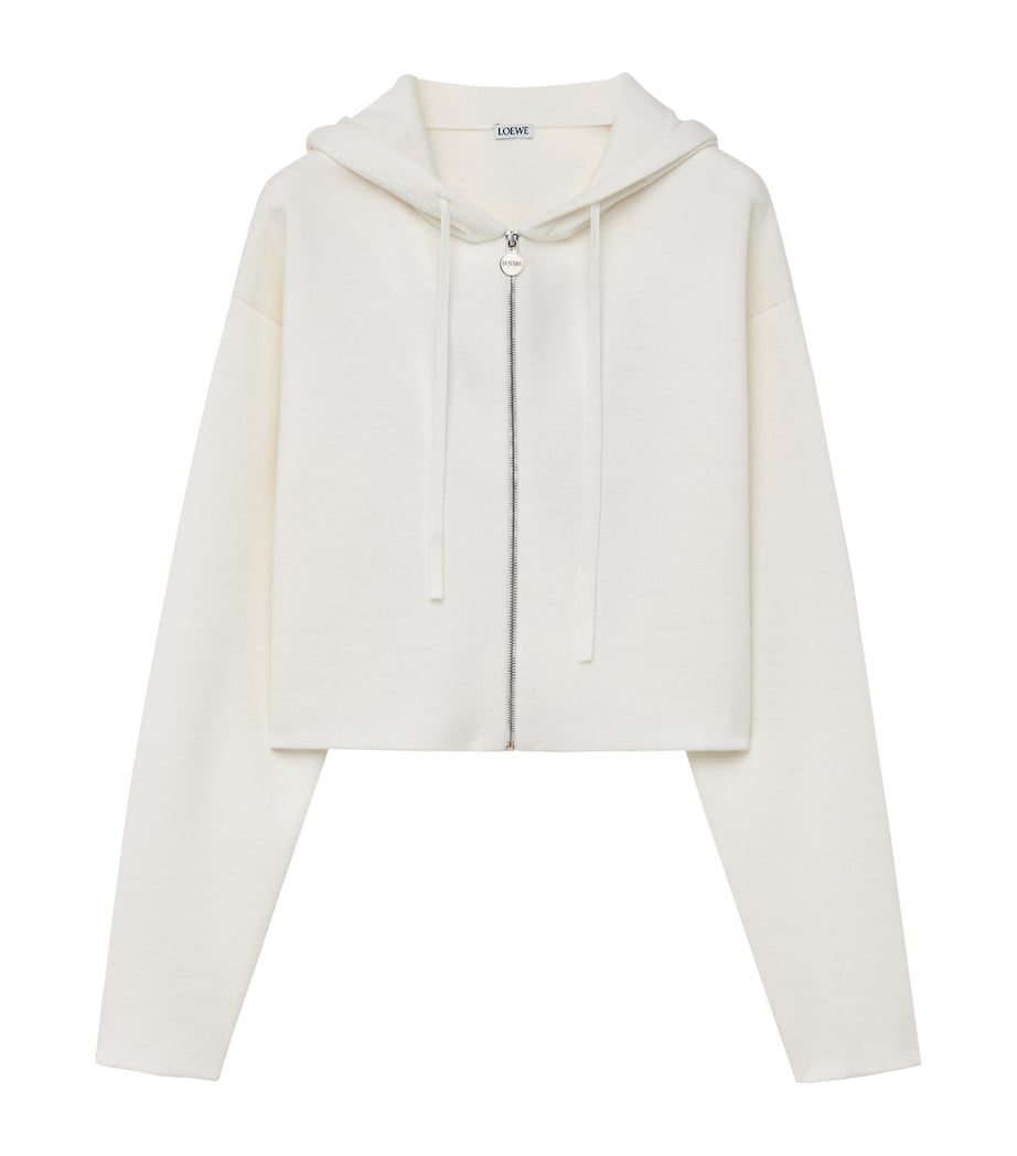 White Anagram Zip-Up Hoodie
