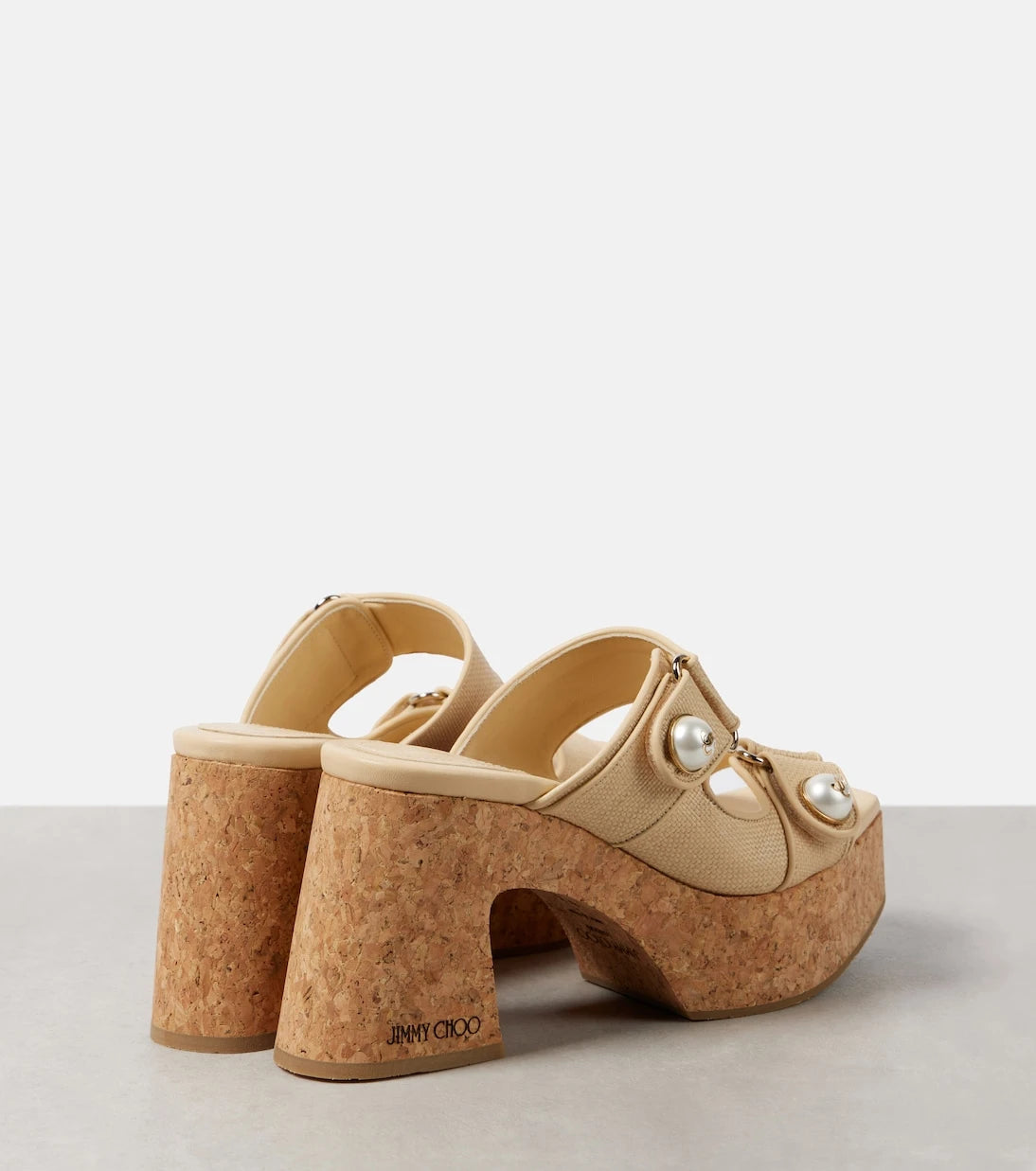 Jimmy Choo - Fayence canvas platform mules