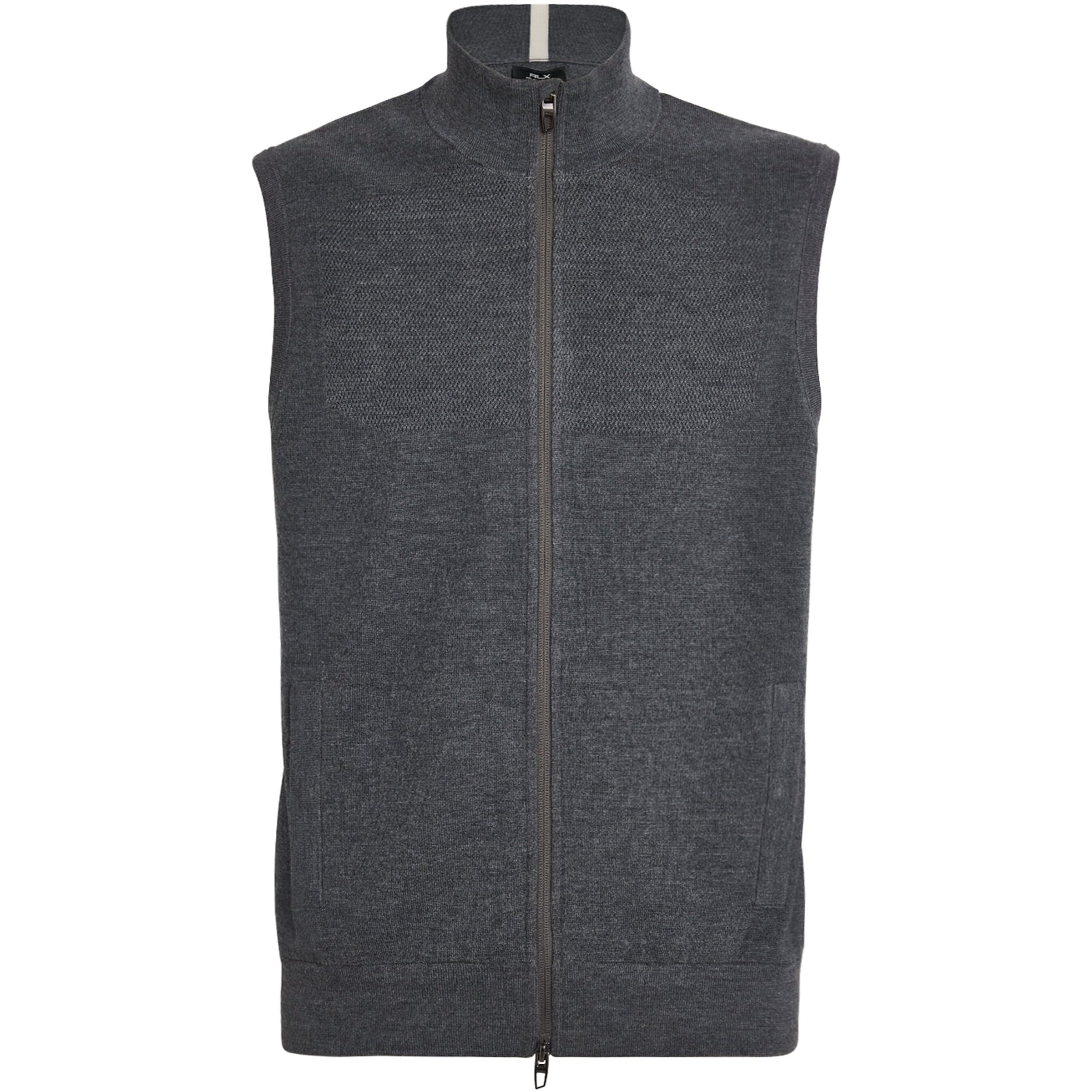 RLX Ralph Lauren Grey COOLMAX Zip-Up Sweater Vest