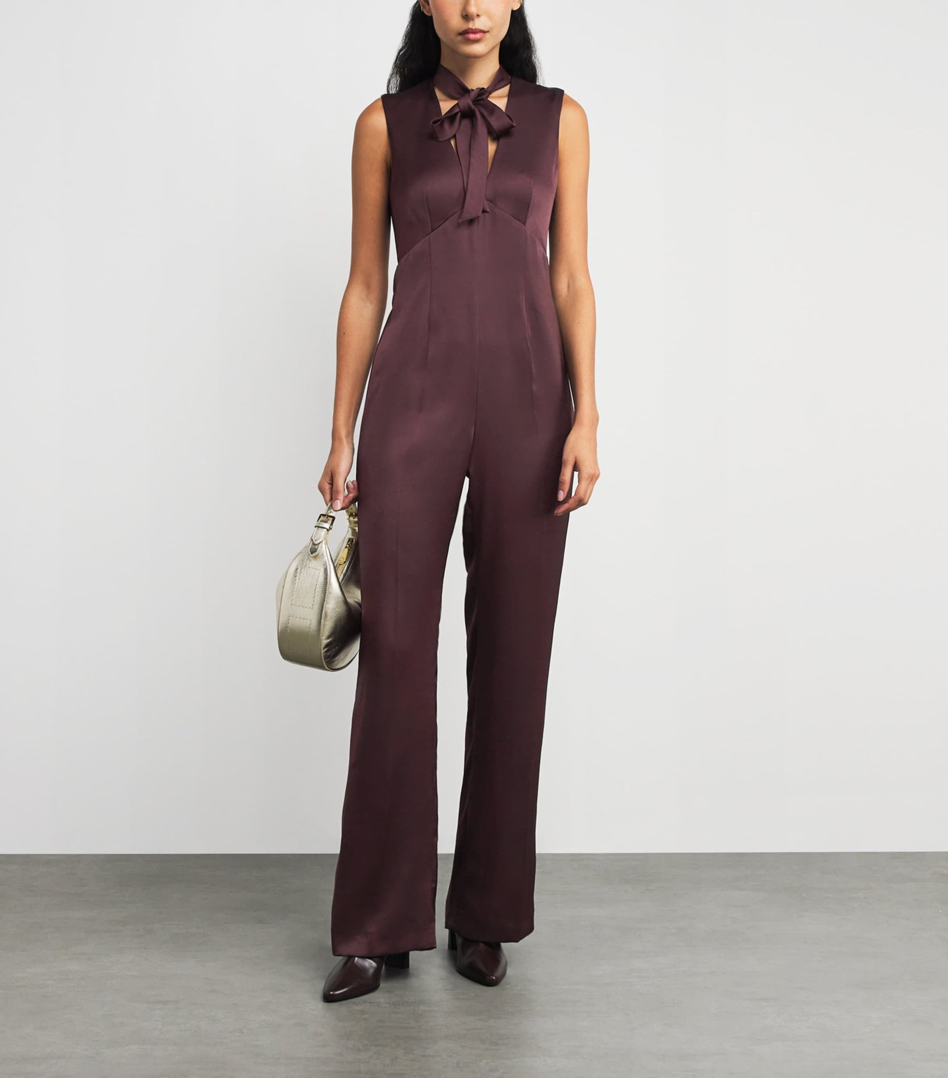 Purple Satin Jumpsuit