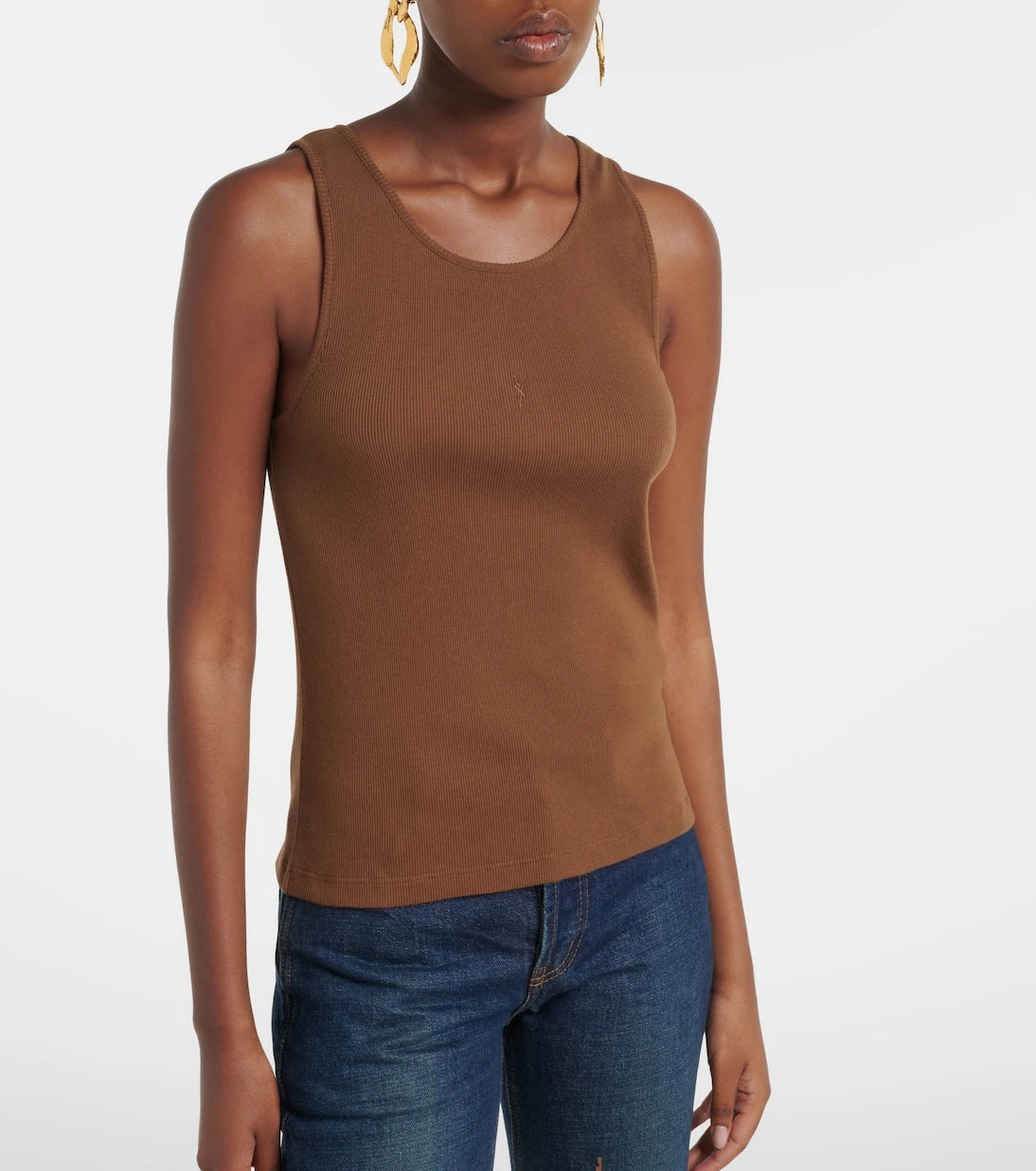 Saint Laurent - Cassandre cotton jersey tank top