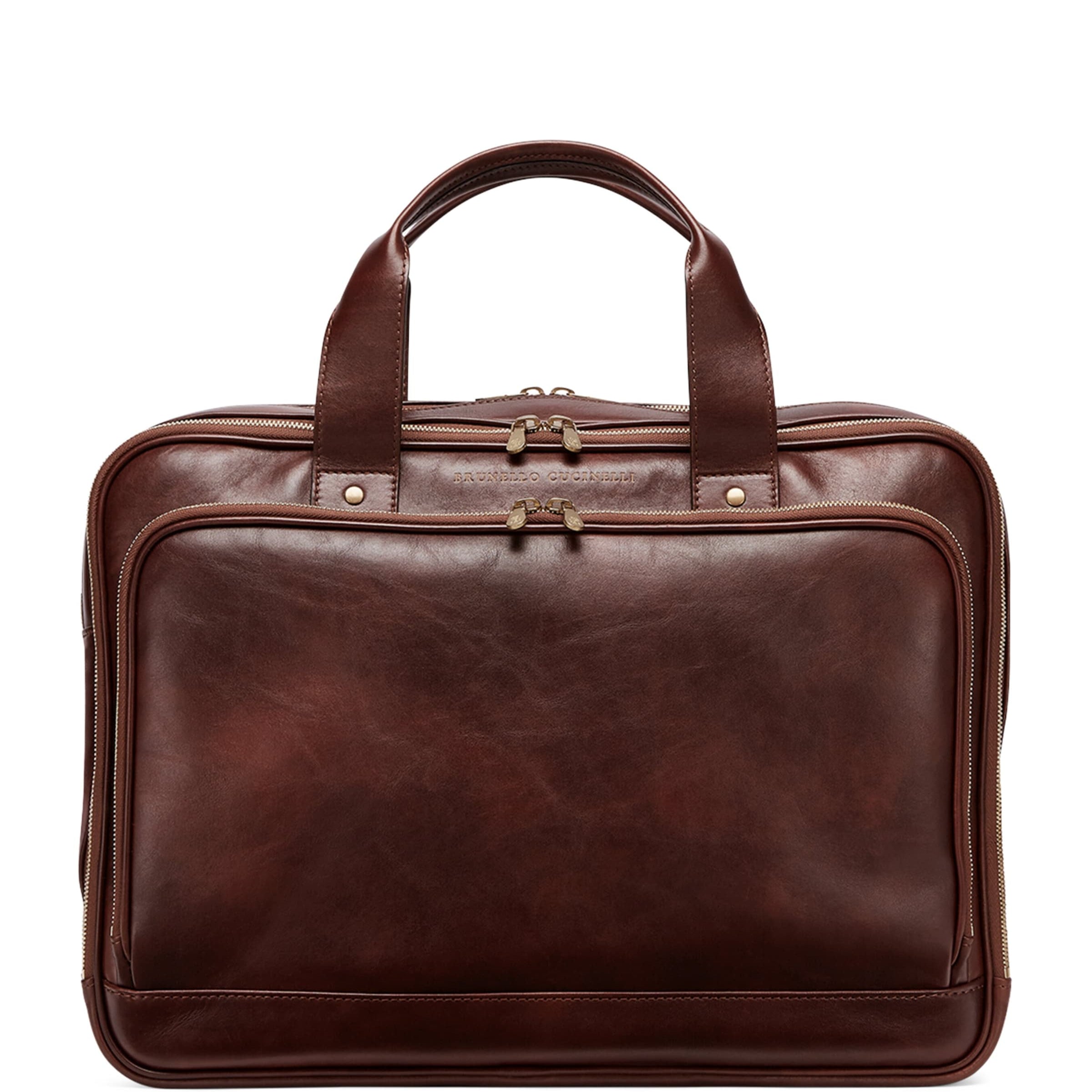 Brunello Cucinelli Calfskin Zipped Briefcase