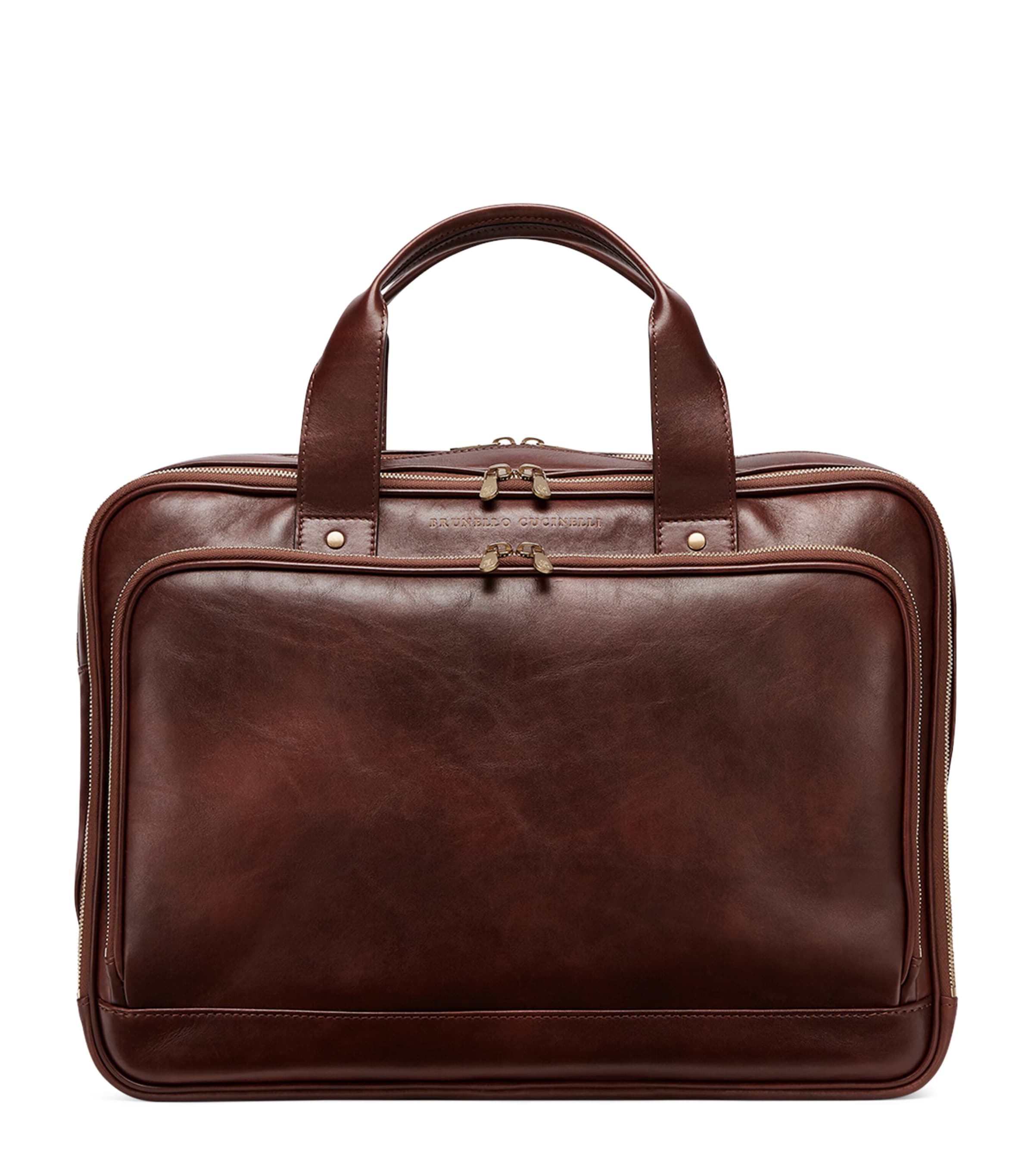 Brunello Cucinelli Calfskin Zipped Briefcase