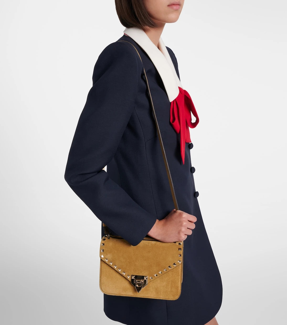 Valentino Garavani - Rockstud Small suede shoulder bag