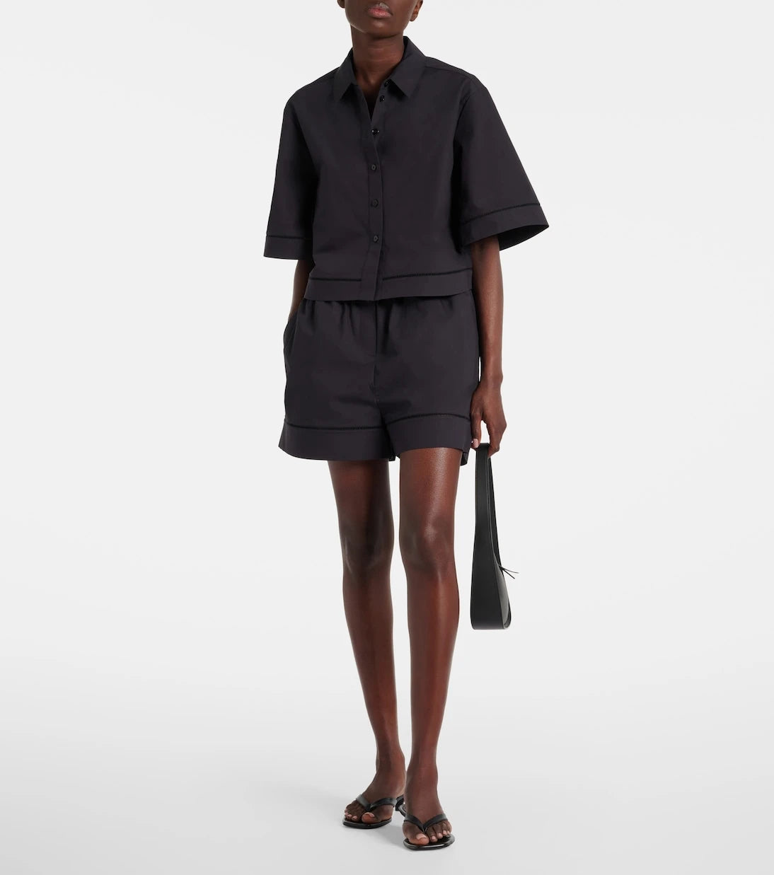 Róhe - Embroidered cotton poplin shirt