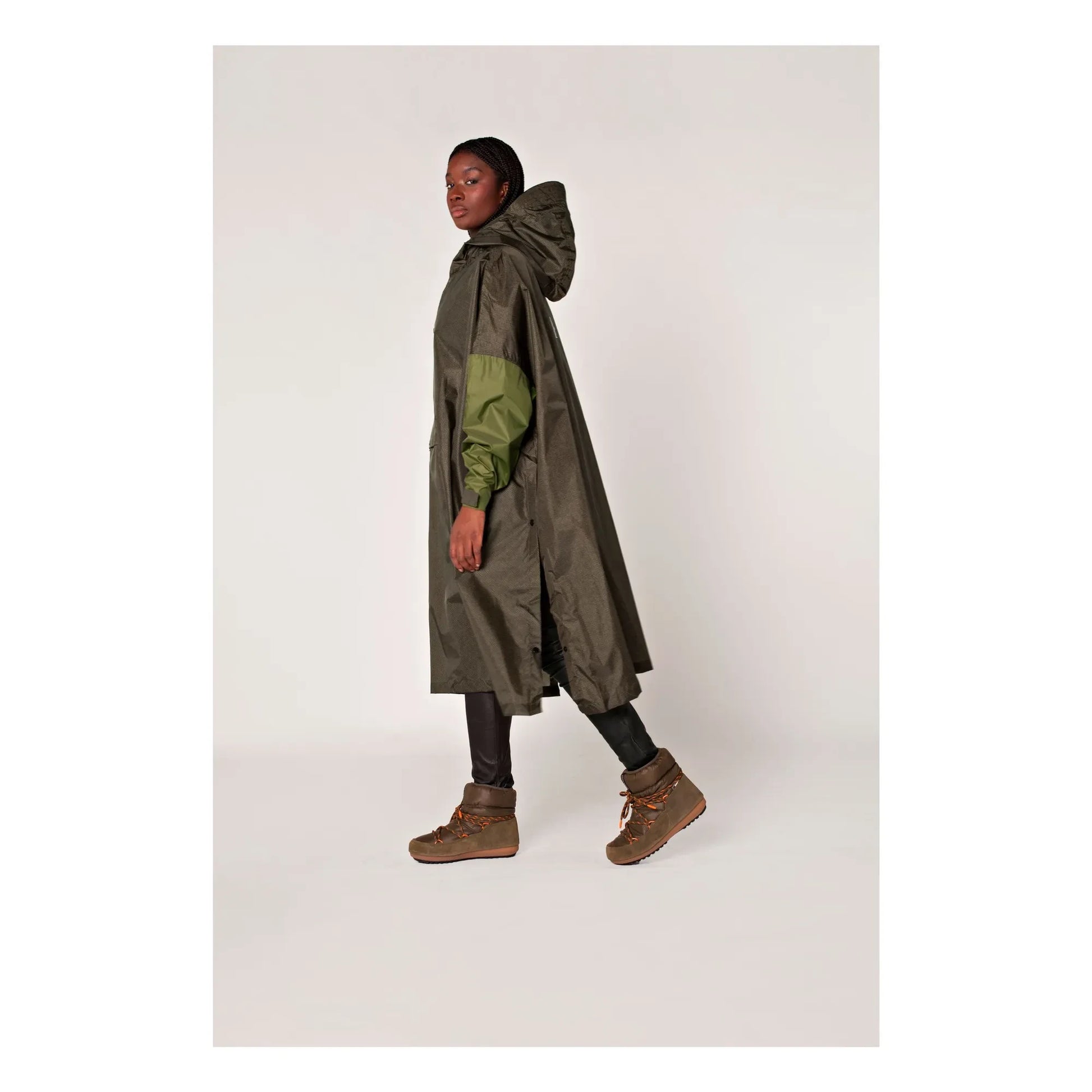 Rainkiss - Herringbone Raincoat Cape - Women's Collection | Brown
