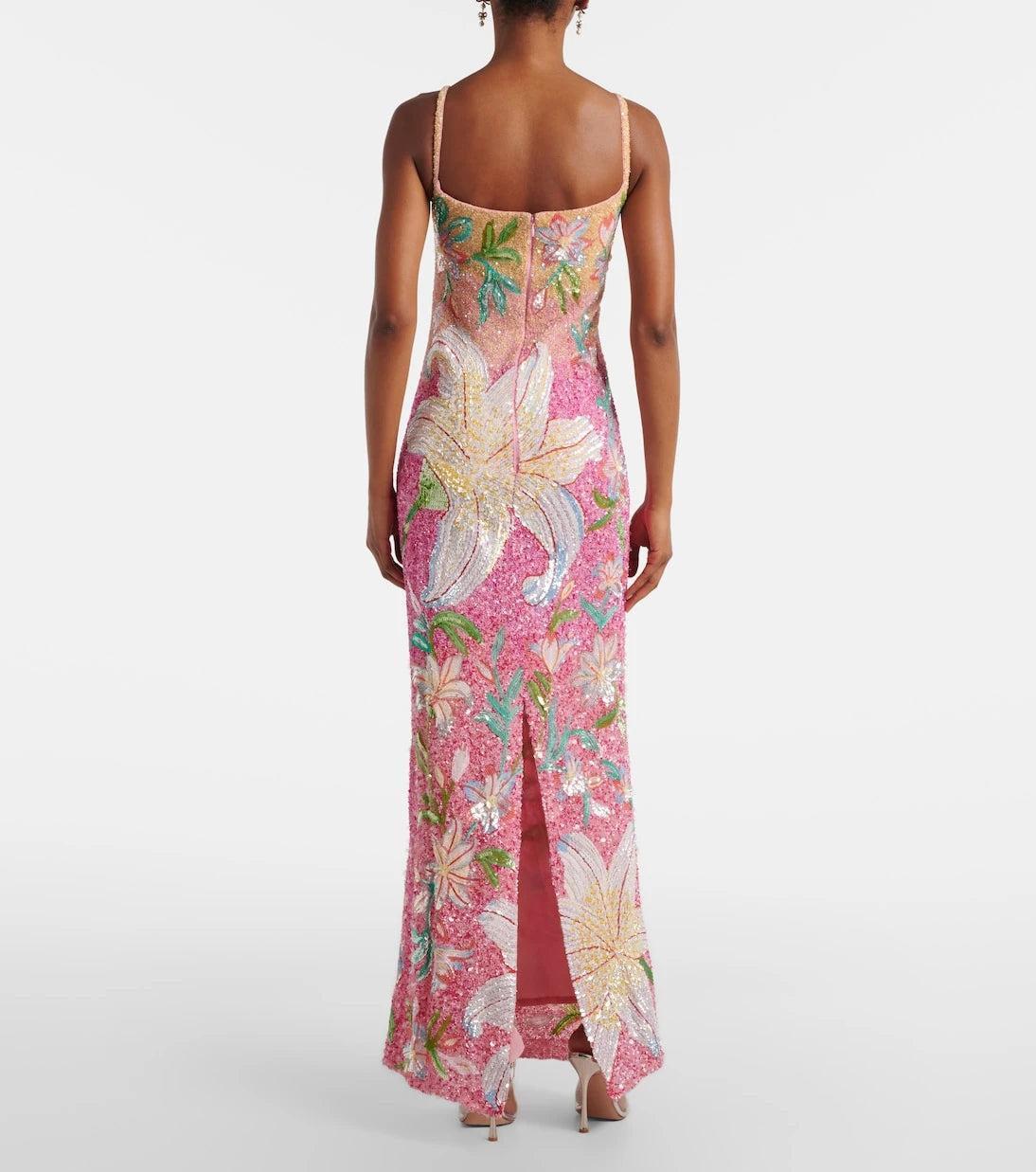 Là Fuori - Floral sequined gown