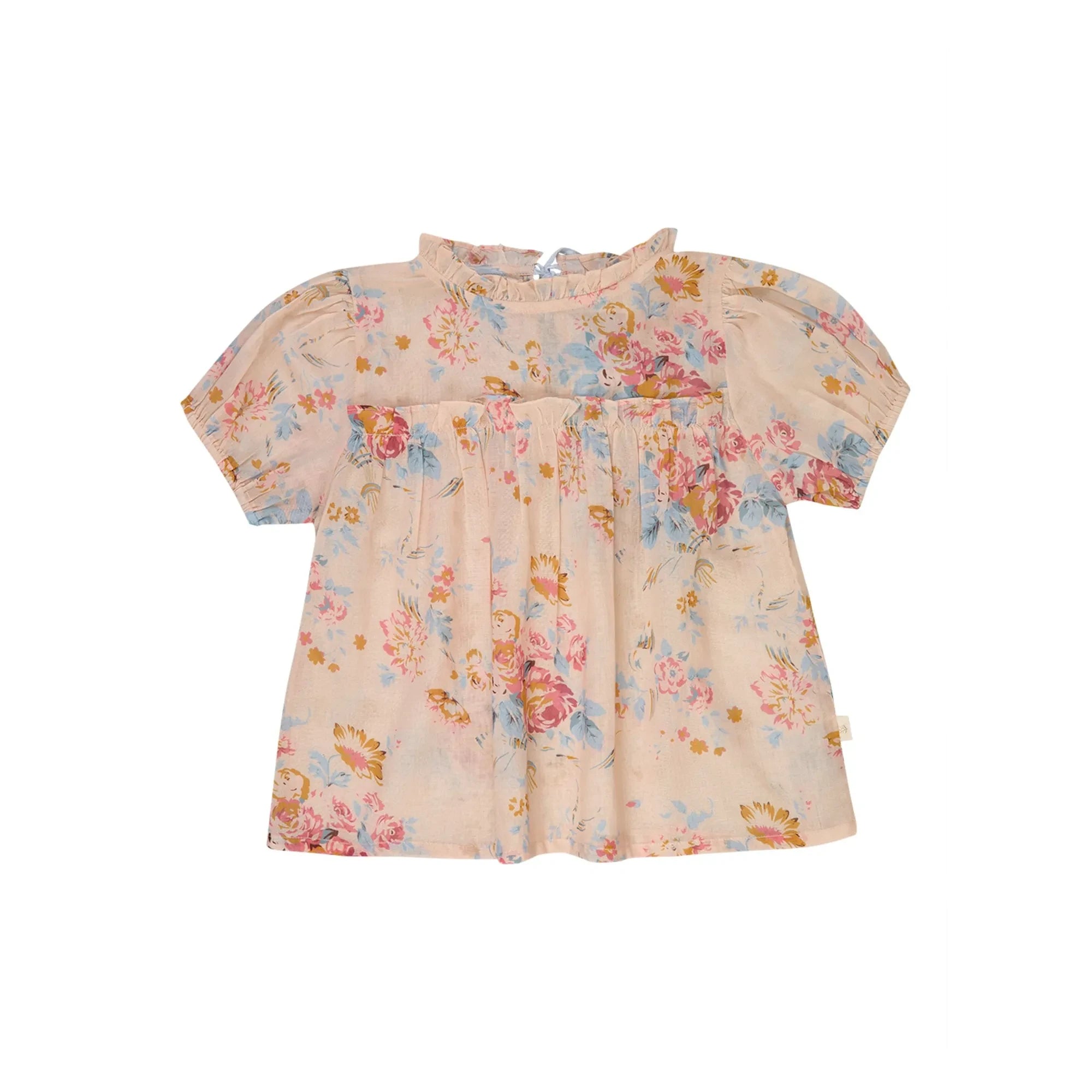 Lilinoa - Blouse Elise Fleurie Voile de Coton | Peach