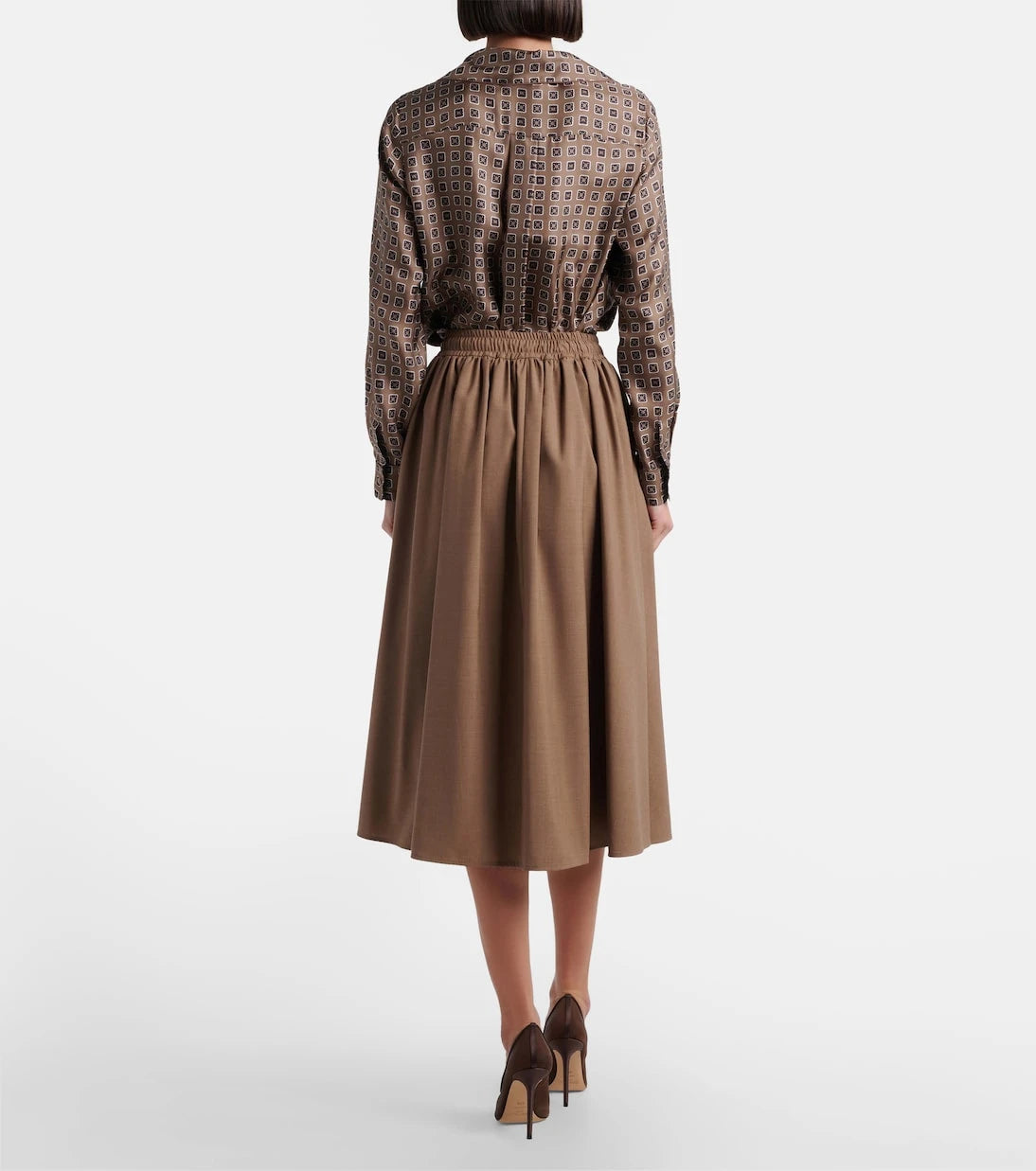 Max Mara - Livrea virgin wool midi skirt