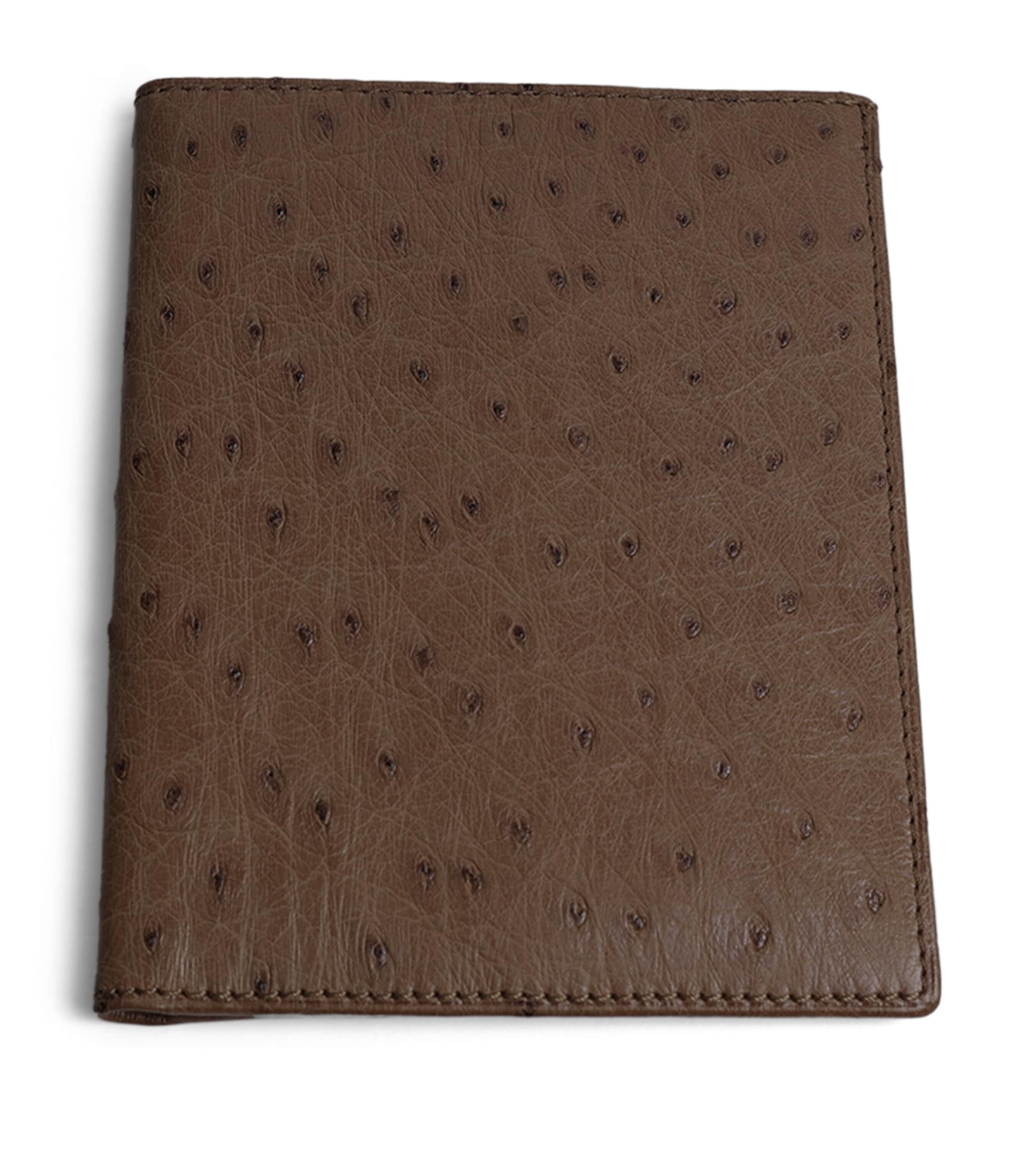 Swaine Ostrich Leather Bifold Coat Wallet