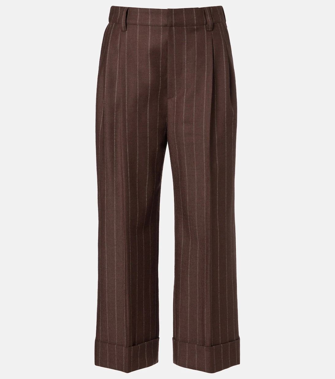 Brunello Cucinelli - Chalk stripe wool cropped flared pants