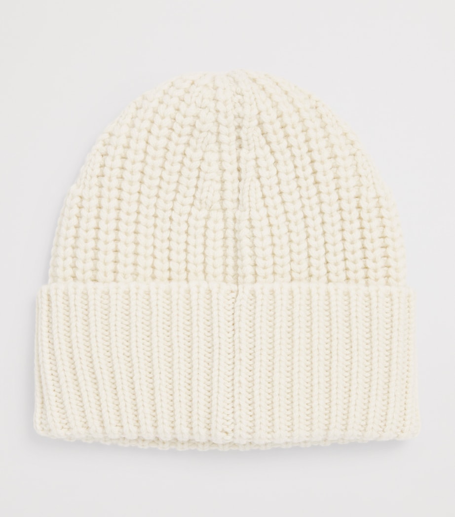 White Tricot Cotton Beanie