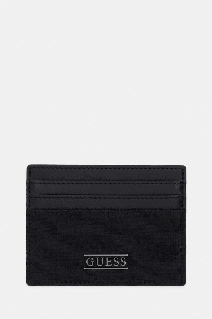 Guess калъф за карти мъжки от кожа BOSTON