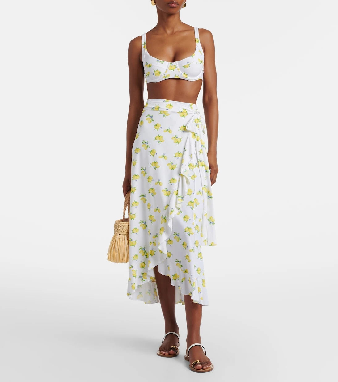 Melissa Odabash - Printed ruffled wrap skirt