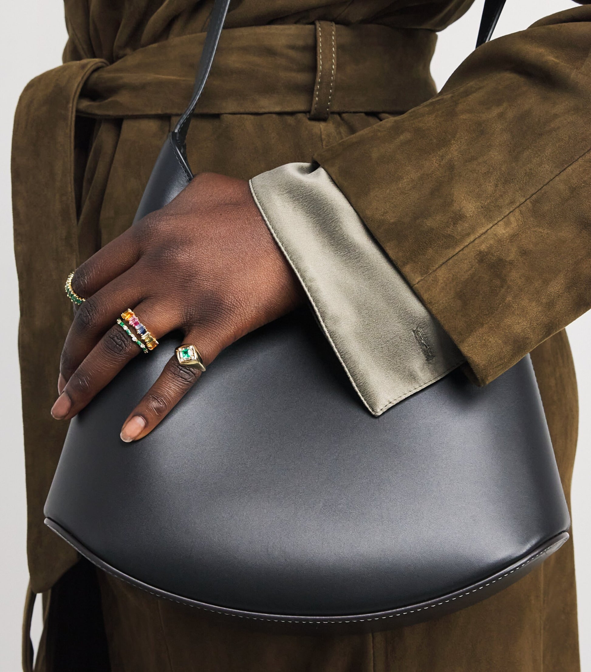 Yellow Gold and Rainbow Sapphire Bold Eternity Ring