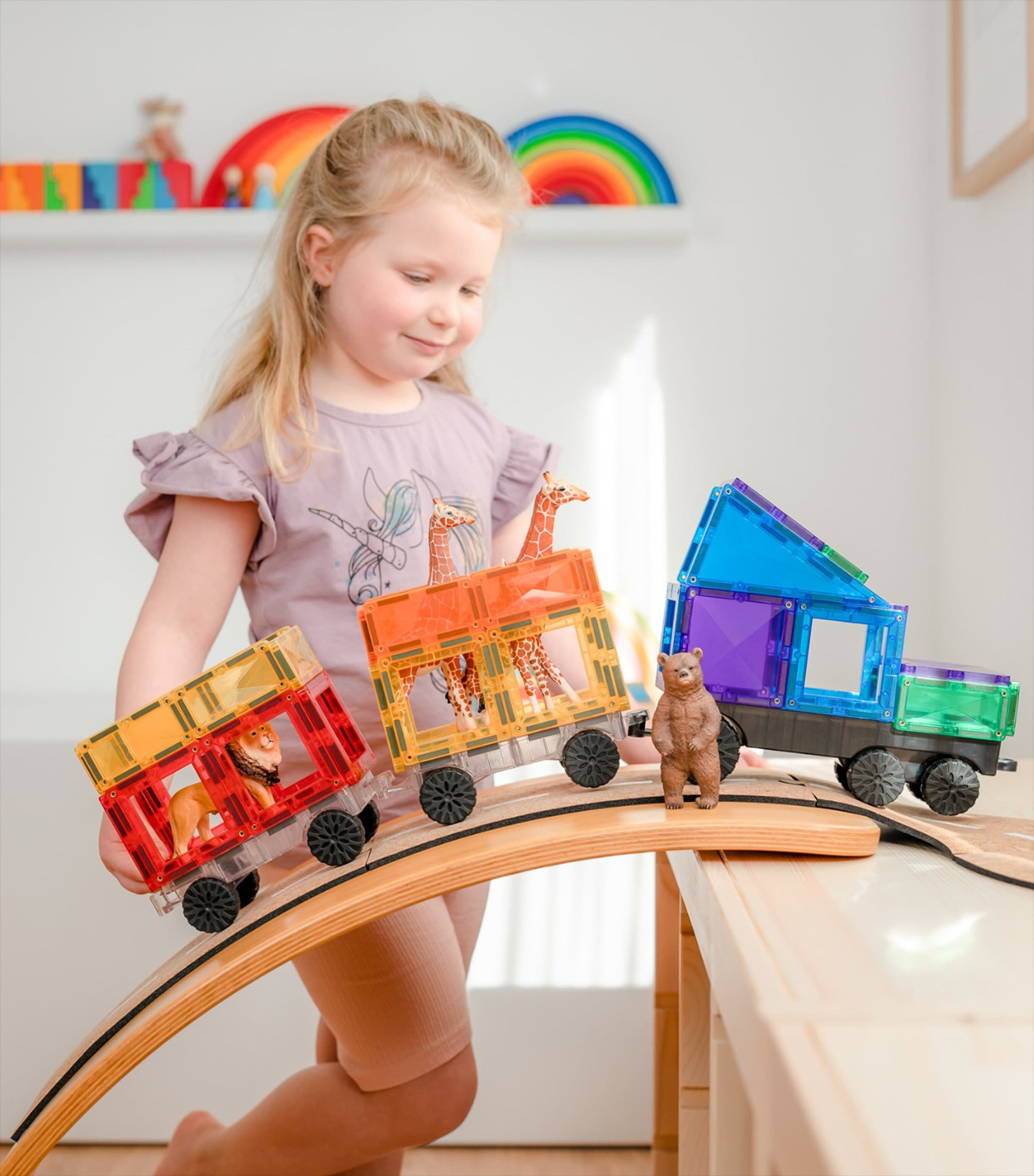 Connetix Tiles Rainbow Transport Pack Play Set