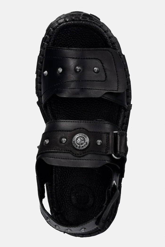 New Rock ANTIK NEGRO, ITALI NEGRO, TANK CASCO LATE kadın deri sandalet