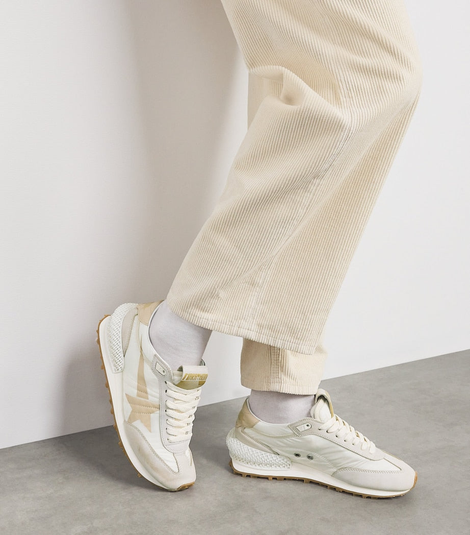 Golden Goose Beige Running Marathon Sneakers