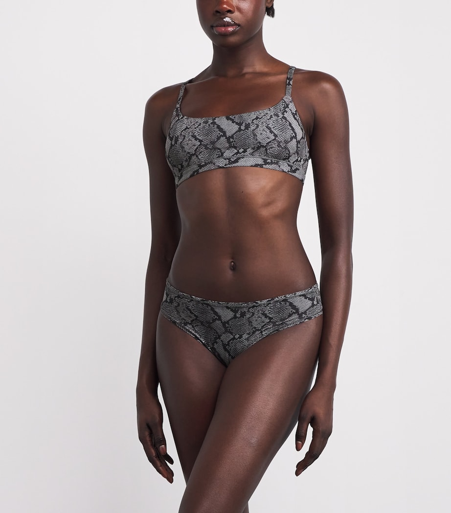 Skims Grey Fits Everybody Snakeskin Print Thong