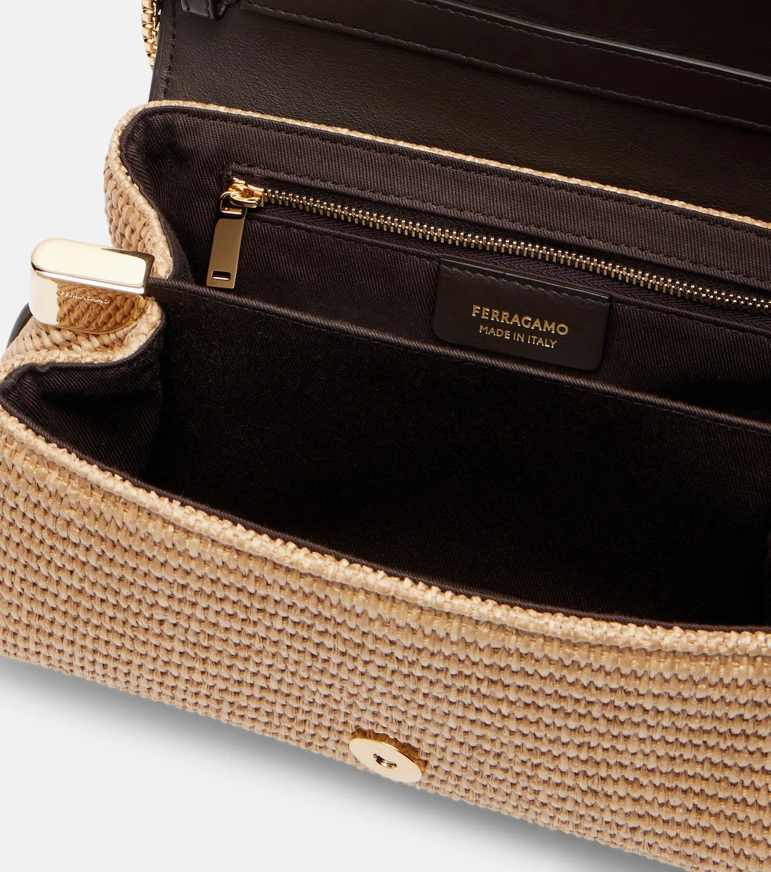 Ferragamo - Ferragamo Mia Small raffia shoulder bag